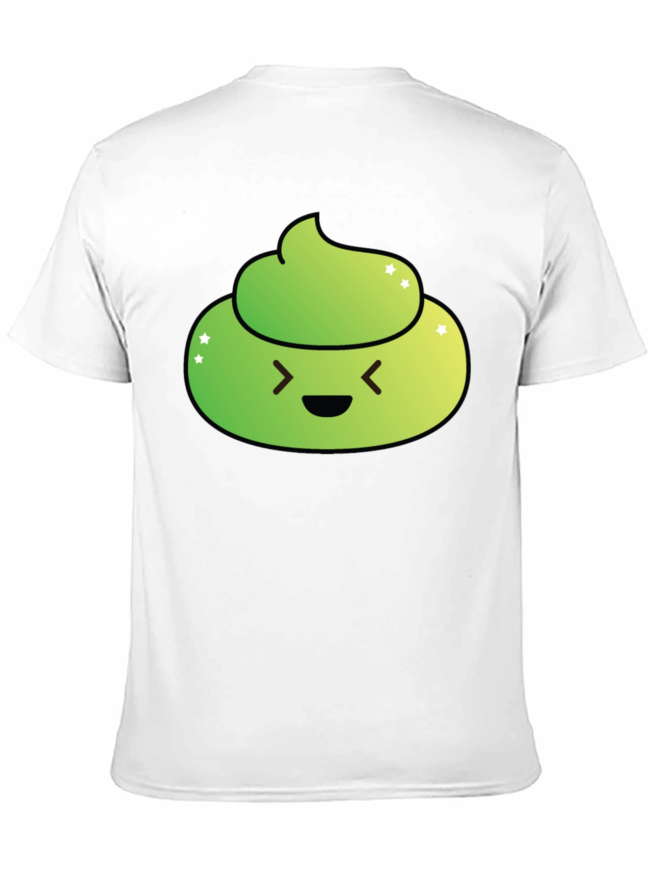 Black Green Emoji Poop T-Shirt - Funny Graphic Tee view 11