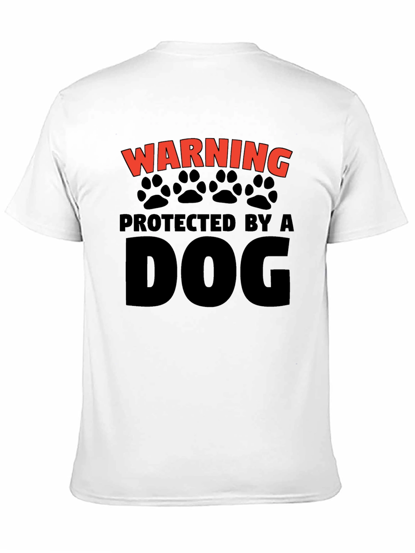 Black Warning Protected by a Dog T-Shirt view 11
