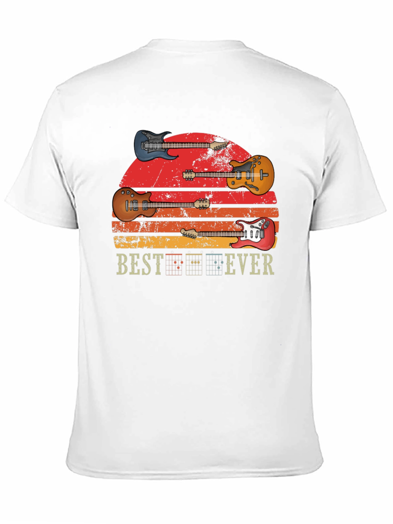 Black Vintage Guitar Sunset T-Shirt - Best Ever Music Tee view 11