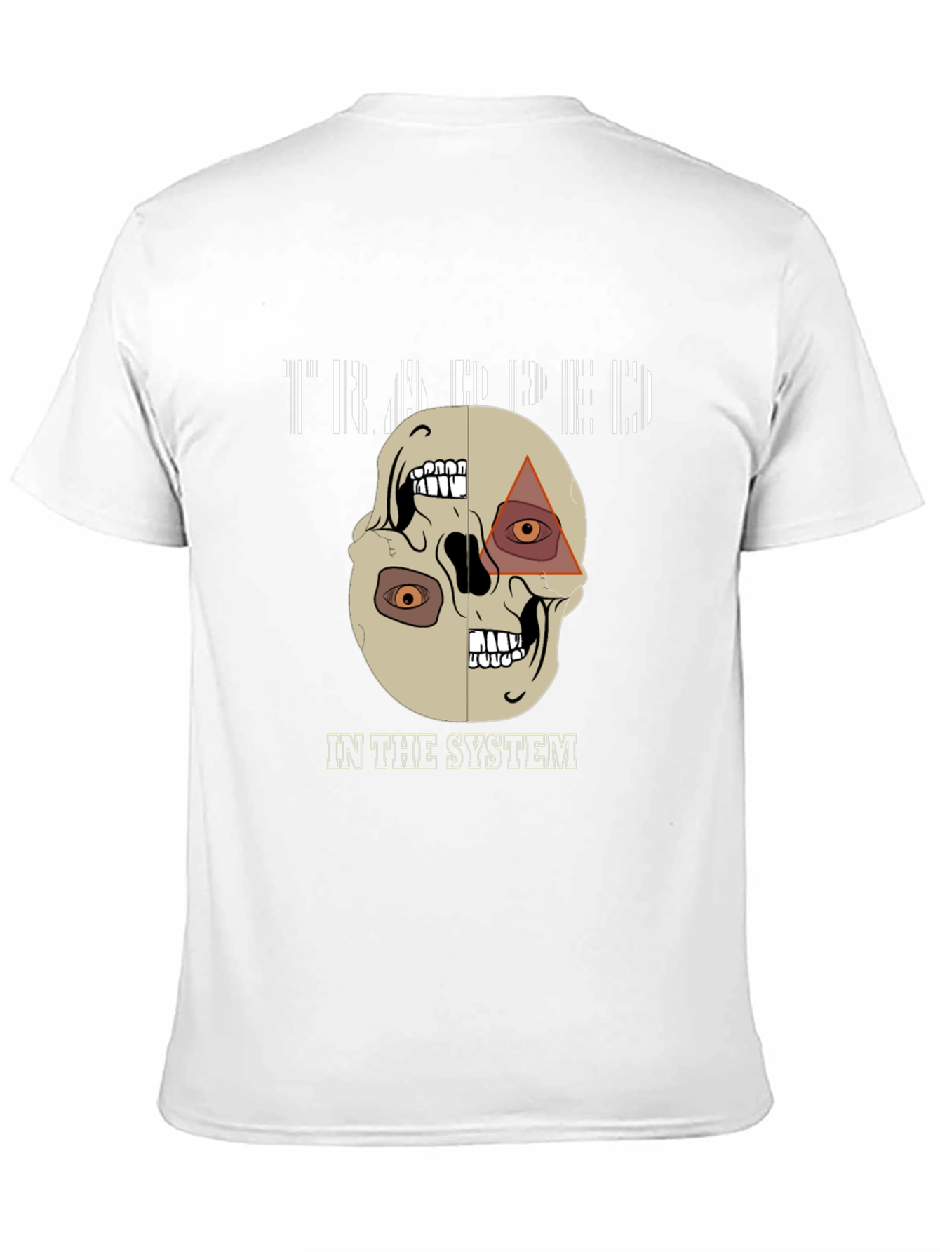 Black Trapped In The System Skull Graphic Tee view 11