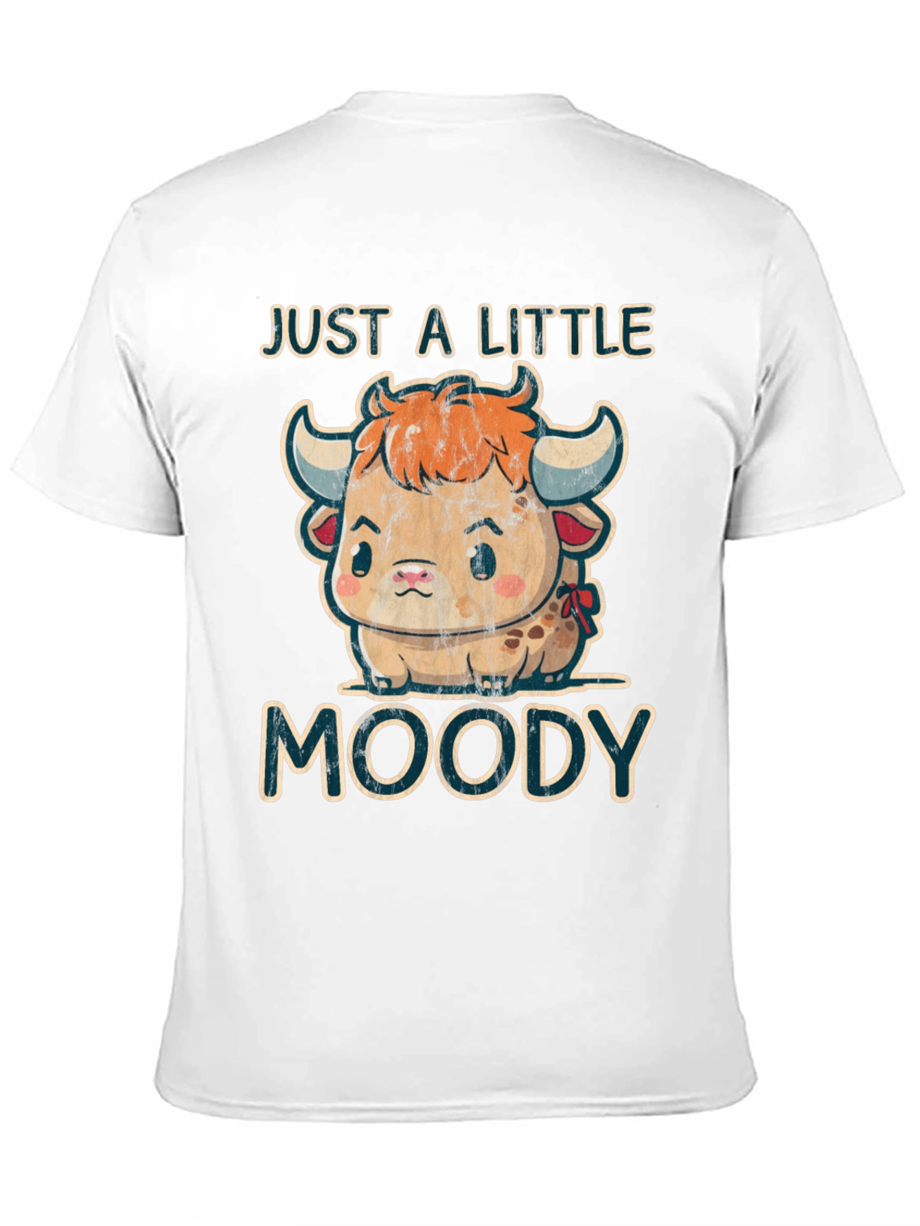 Black Moody Cow Graphic Tee - Cute Cartoon Animal Shirt view 11