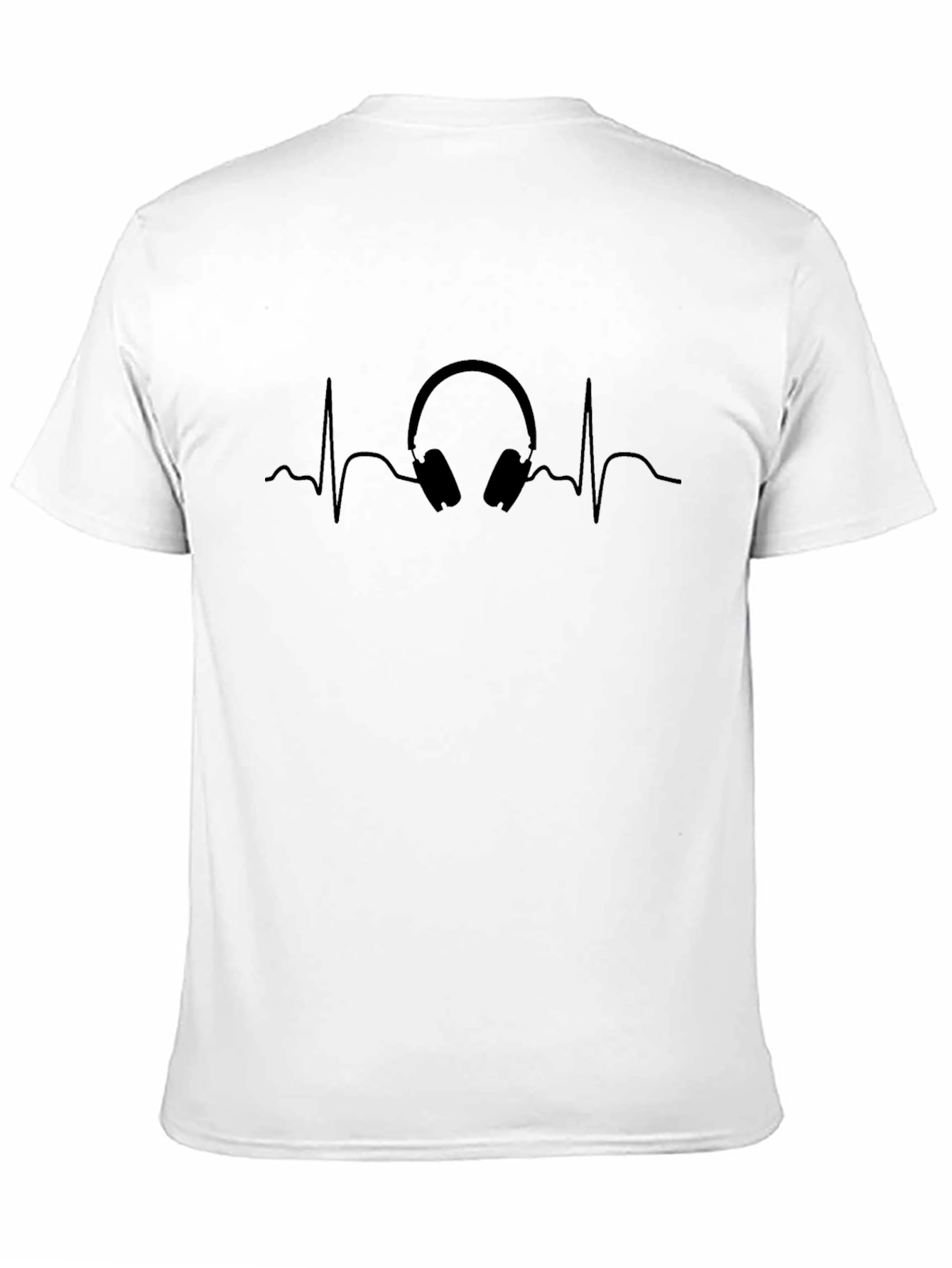 Black Headphone Heartbeat T-Shirt - Music Lover Tee view 11