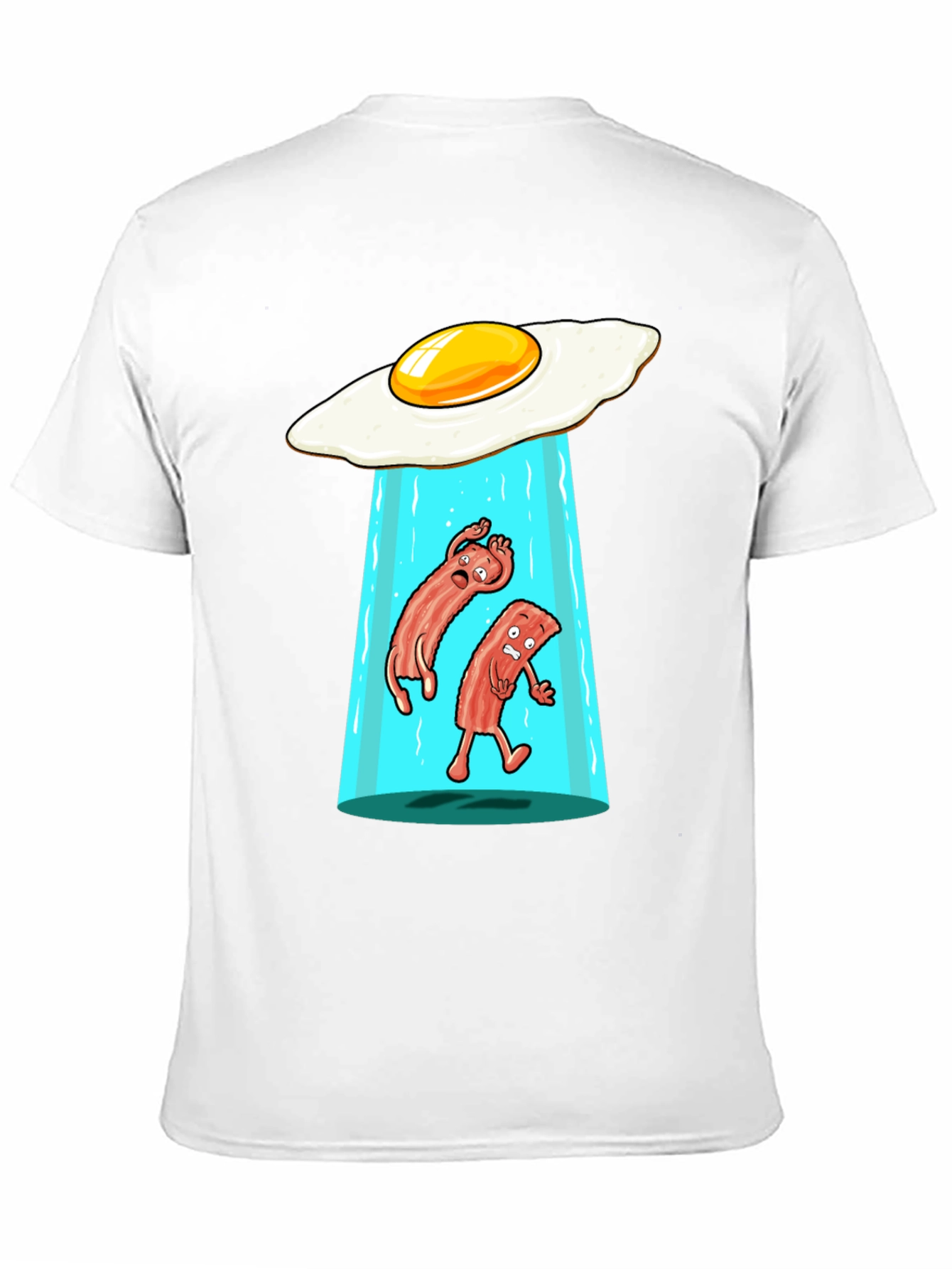 Black Funny Alien Abduction Breakfast T-Shirt view 11