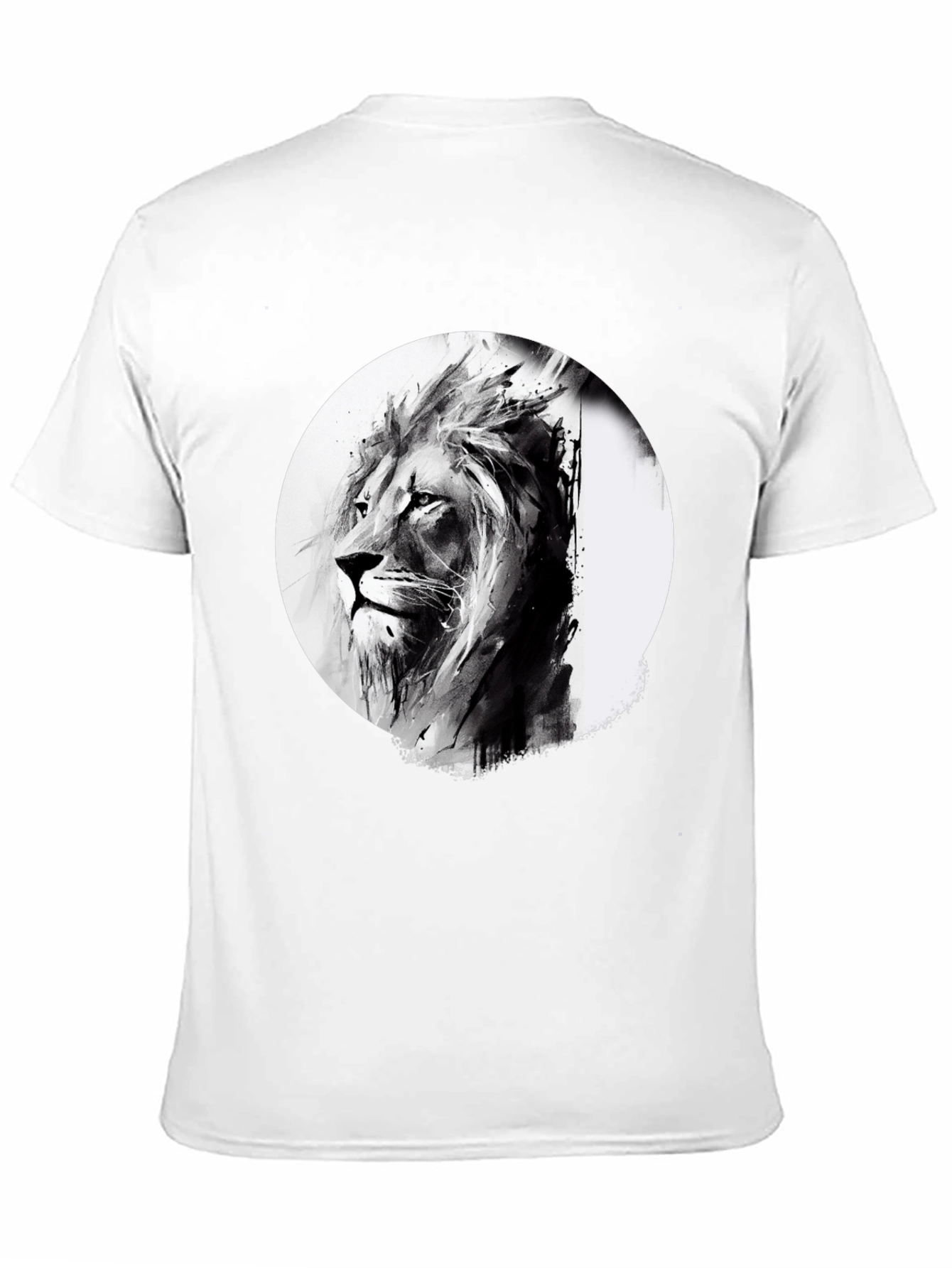 Black Lion Graphic Print Black T-Shirt view 11