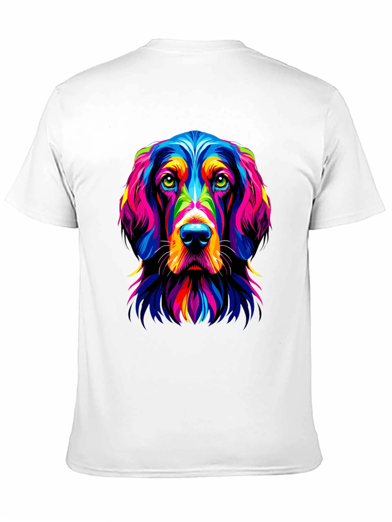 Black Colorful Dog Portrait Graphic Tee view 11