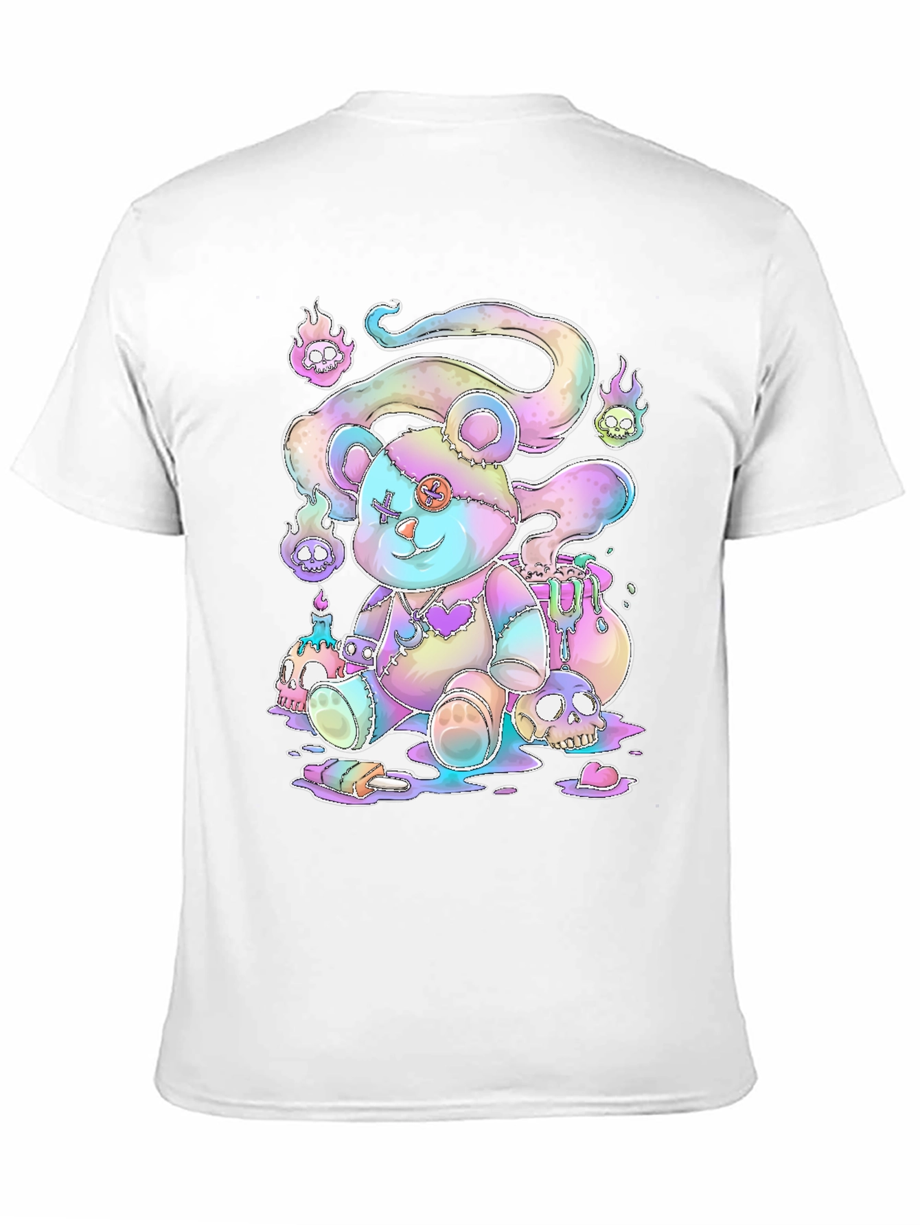 Black Gothic Pastel Teddy Bear Graphic Tee view 11