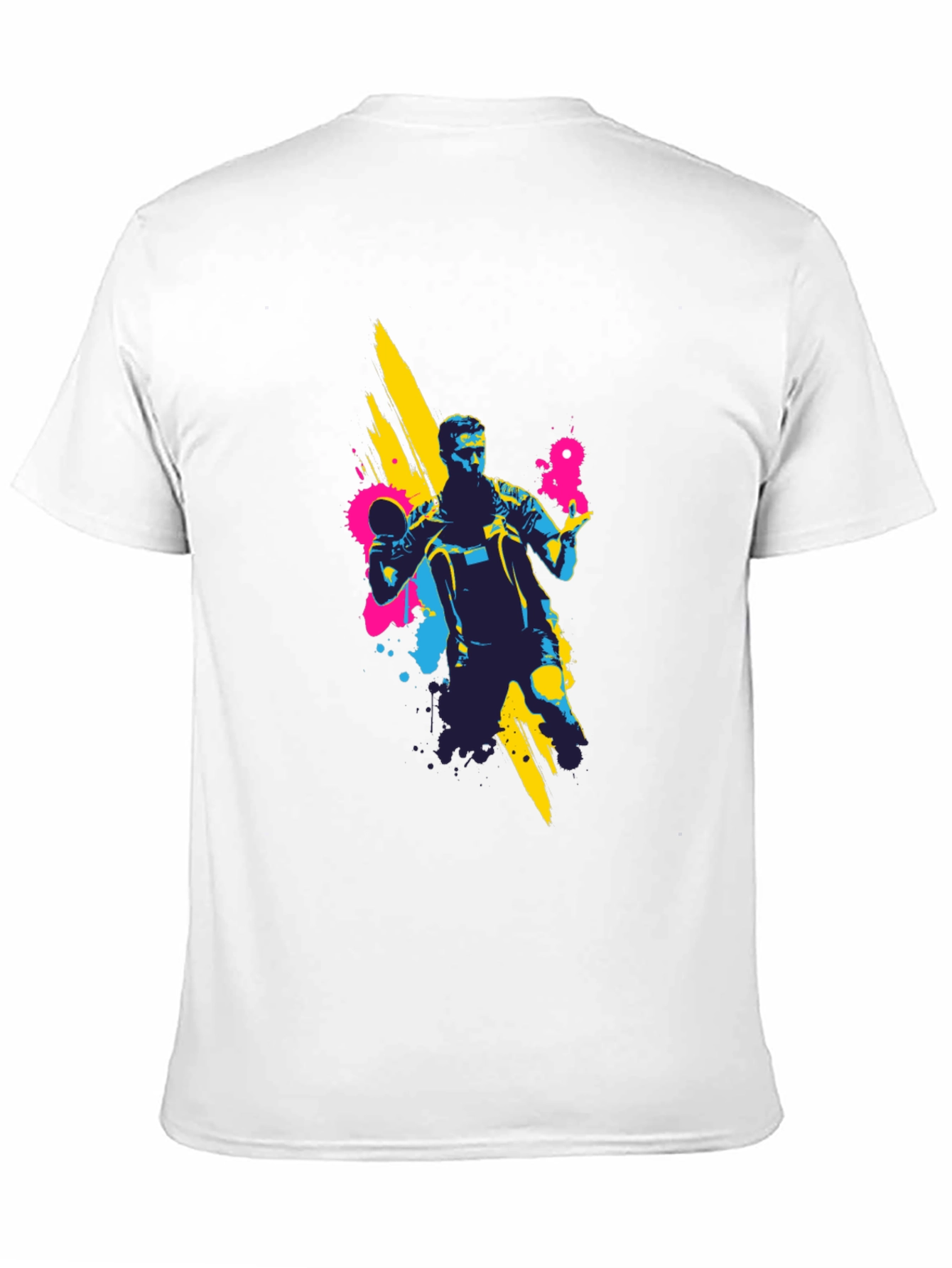Black Ping Pong Player Graphic Black T-Shirt view 11