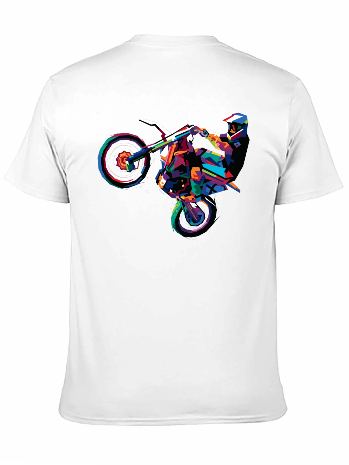 Geometric Motocross Rider Graphic T-Shirt - 11