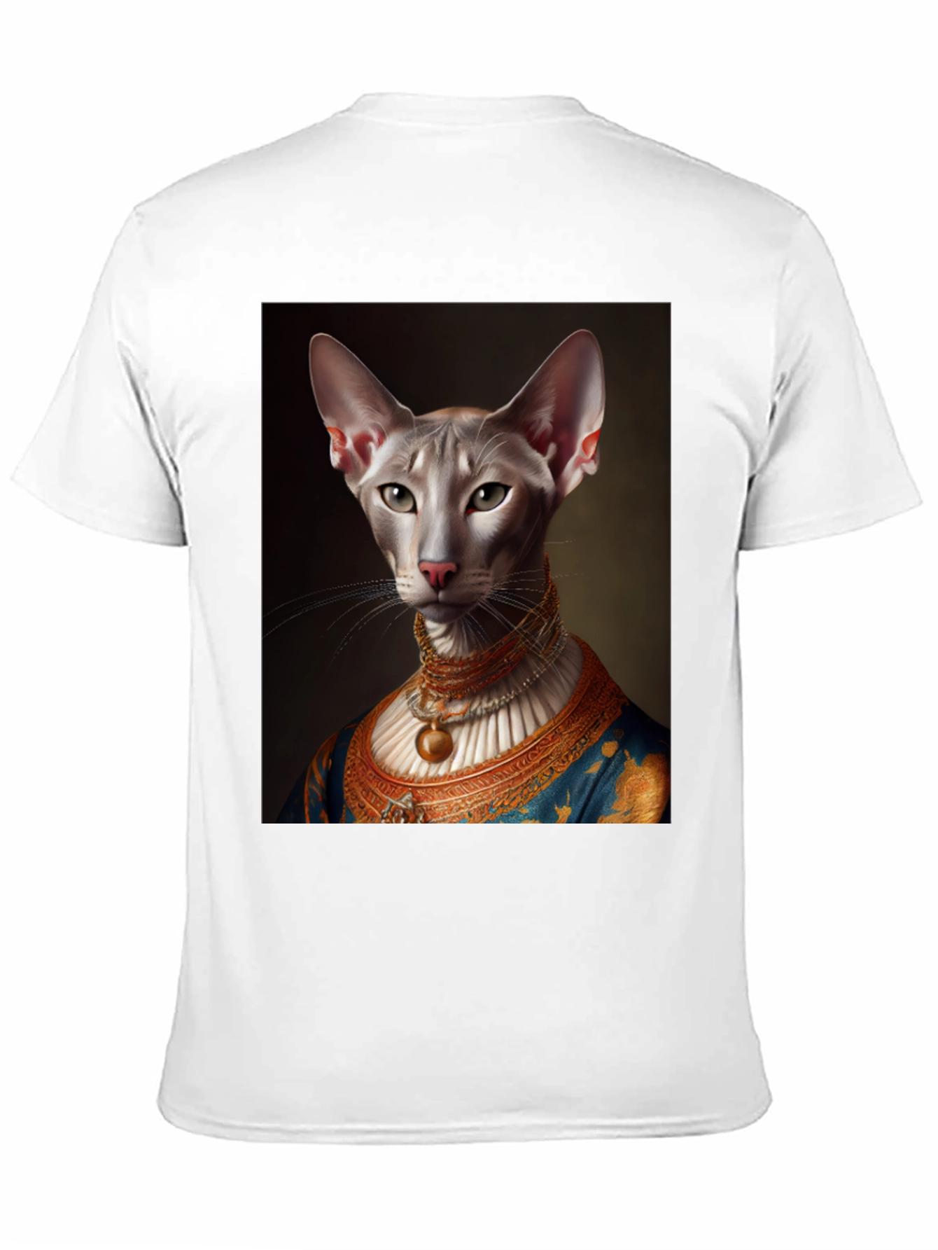 Black Royal Cat Portrait T-Shirt view 11