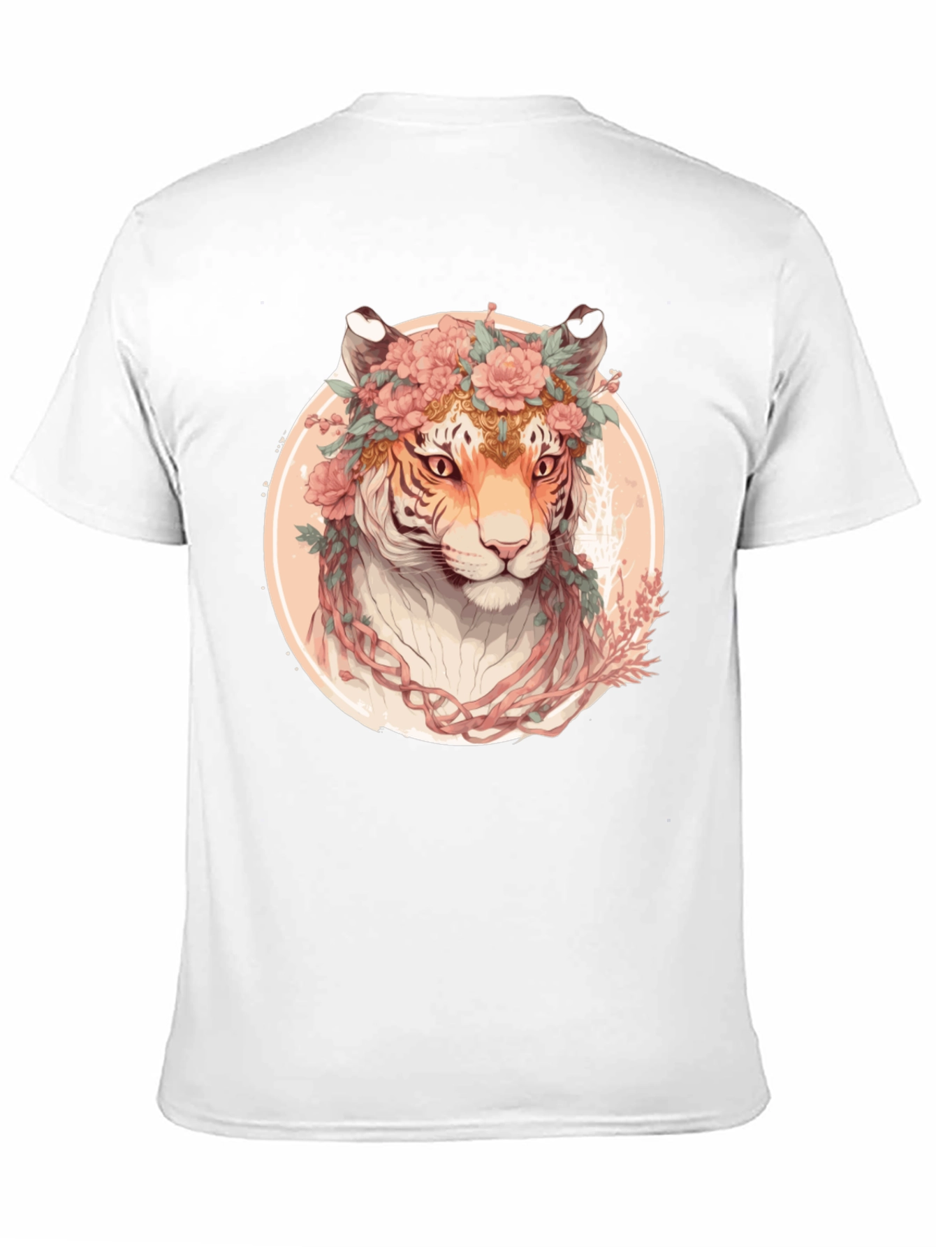 Black Floral Tiger Graphic T-Shirt - Unique Artistic Design view 11