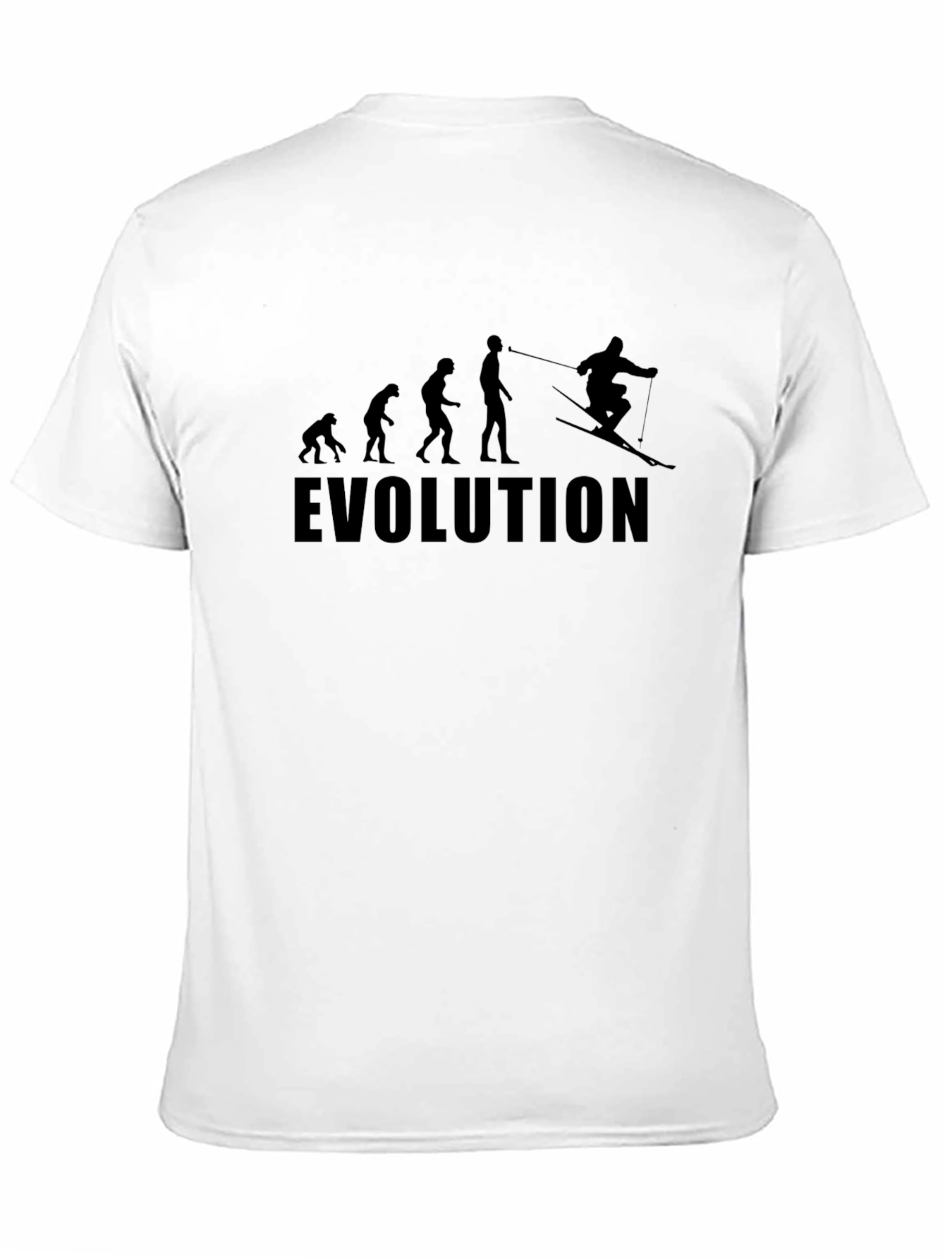 Black Evolution Skiing T-Shirt - Funny Graphic Tee view 11