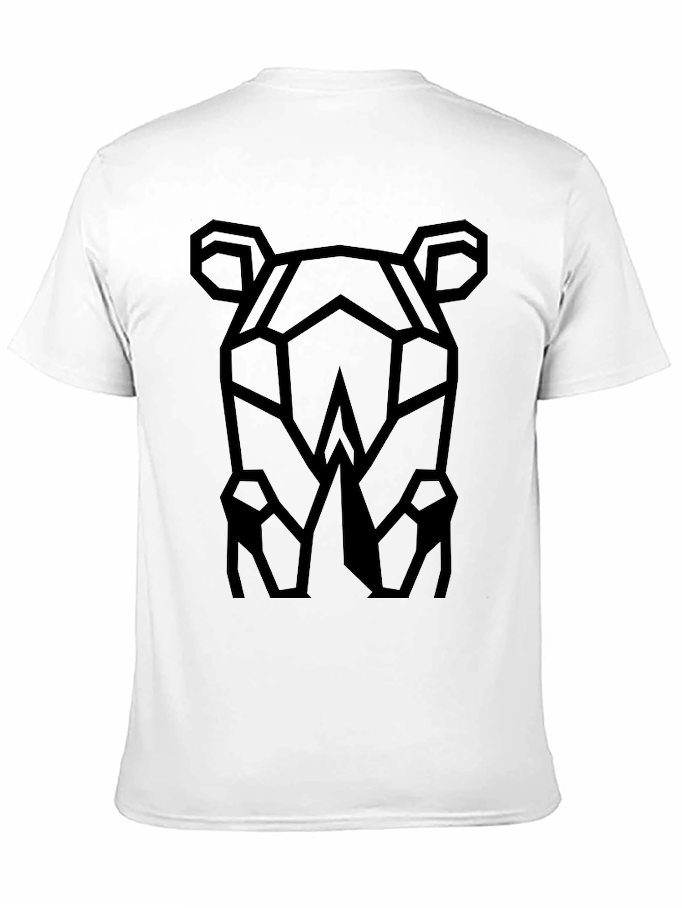 Black Geometric Rhino Graphic Tee - Modern Black T-Shirt view 11