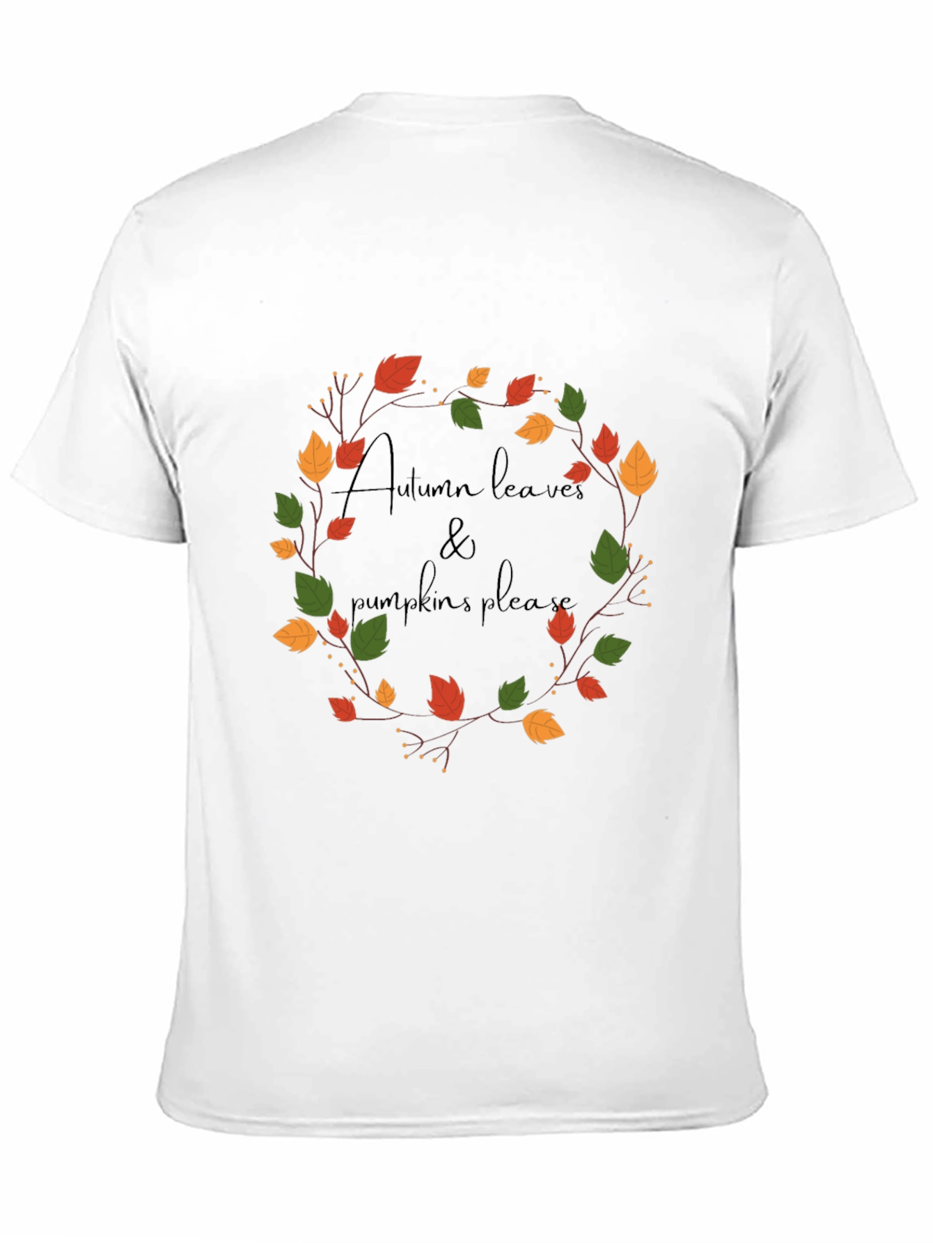 Black Autumn Leaves & Pumpkins Please Black Graphic Tee view 11