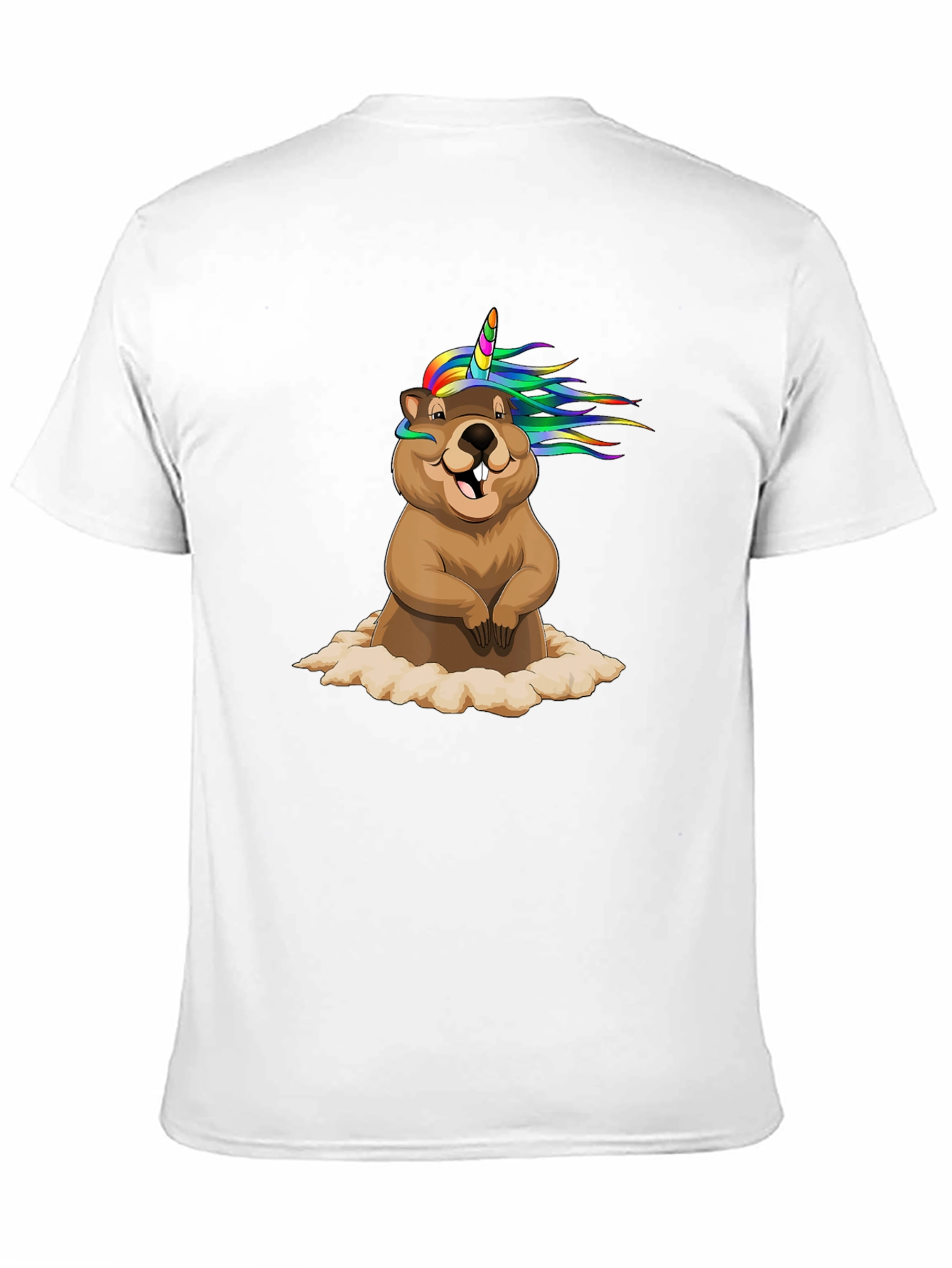 Black Unicorn Beaver T-Shirt - Funny Graphic Tee view 11