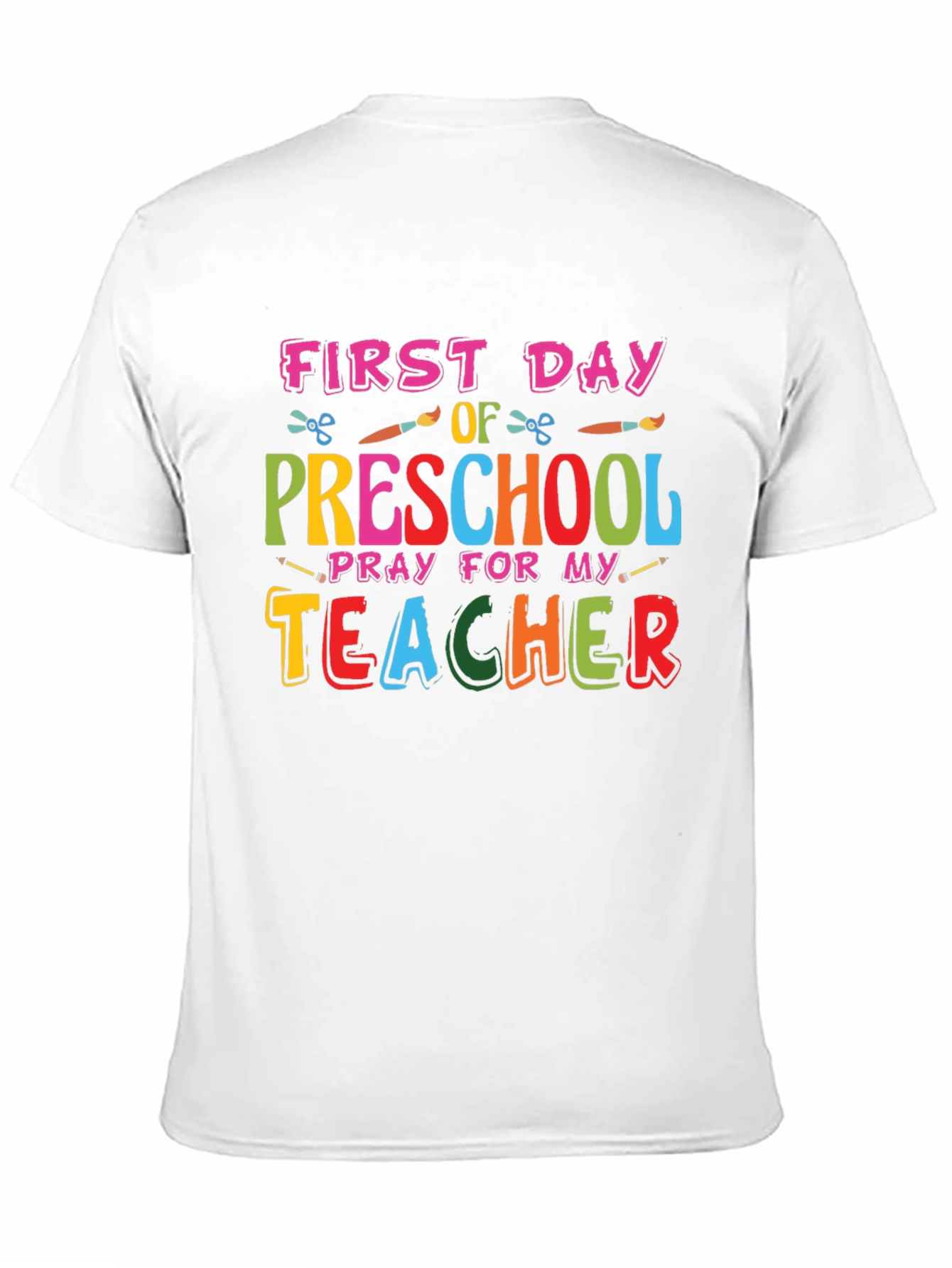Black First Day of Preschool Teacher Graphic Tee view 11