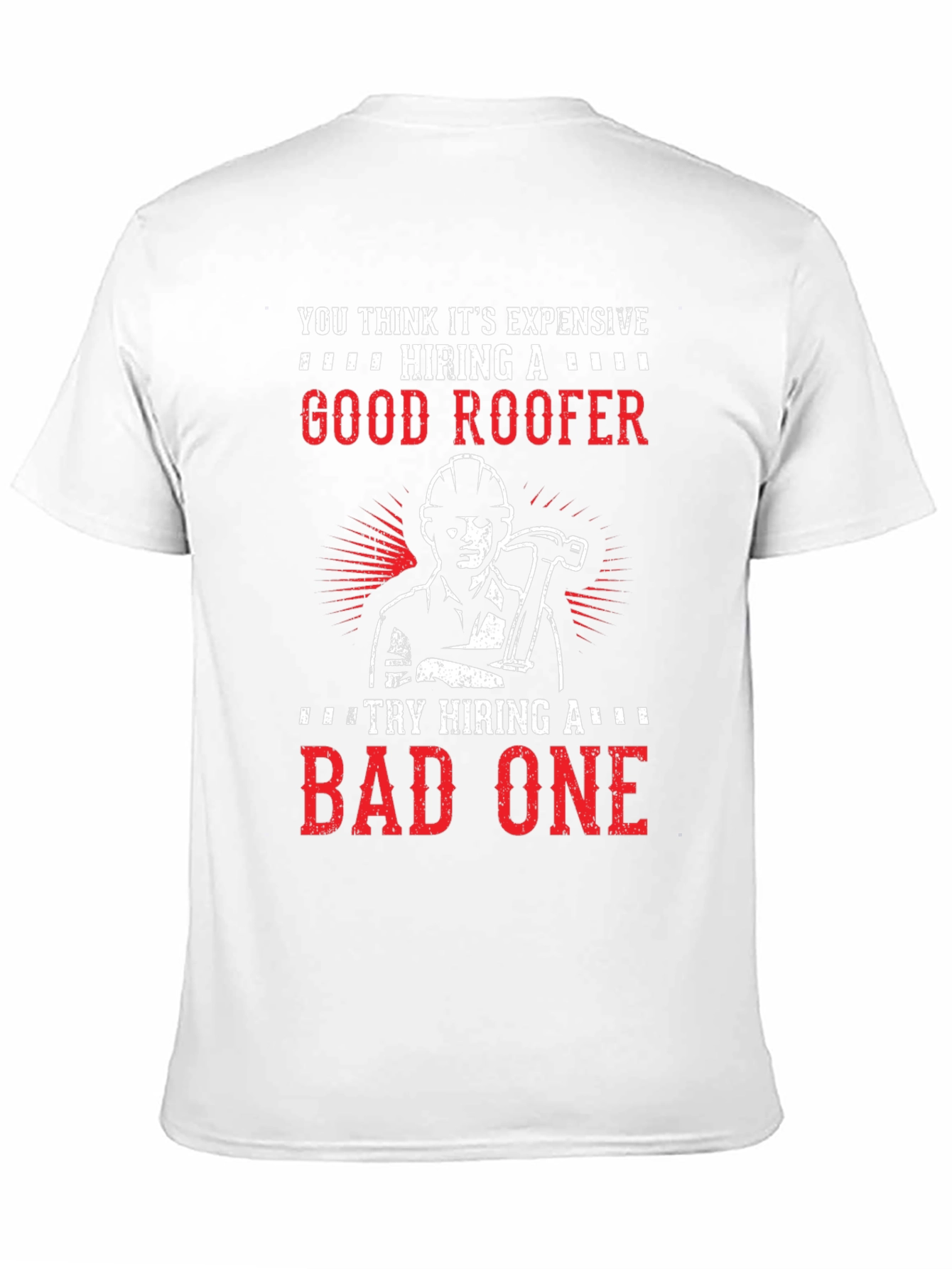 Black Funny Roofer T-Shirt - Good vs. Bad Roofer Design view 11