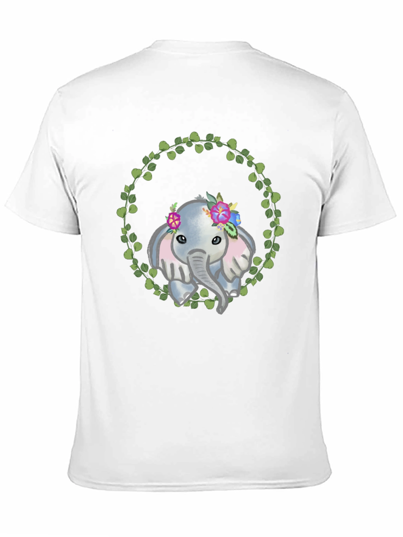 Black Elephant Floral Wreath Graphic Tee view 11