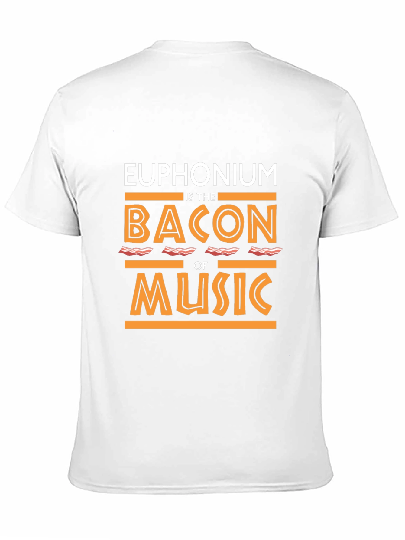 Black Euphonium Bacon Music T-Shirt - Funny Musician Tee view 11