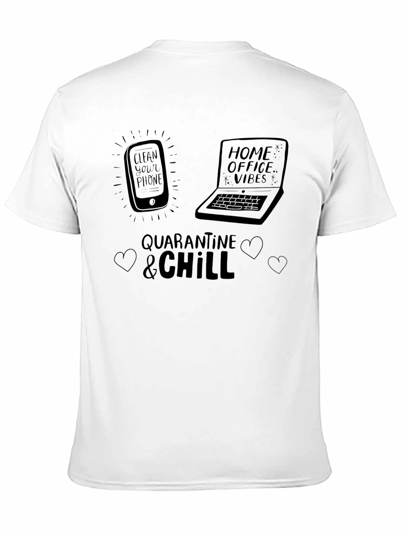 Black Quarantine & Chill Graphic T-Shirt view 11