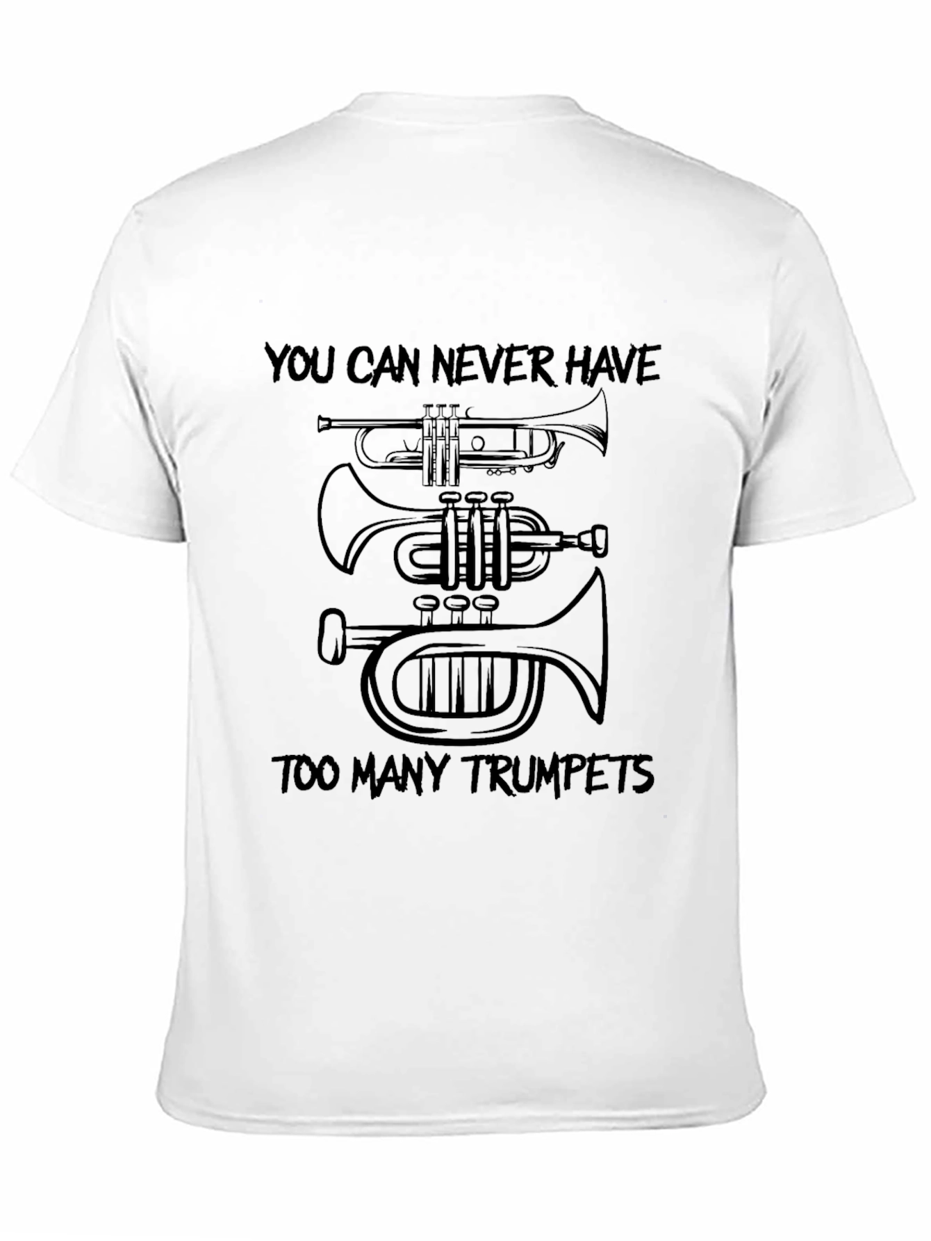 Black Trumpet Fan T-Shirt - Never Too Many Trumpets! view 11