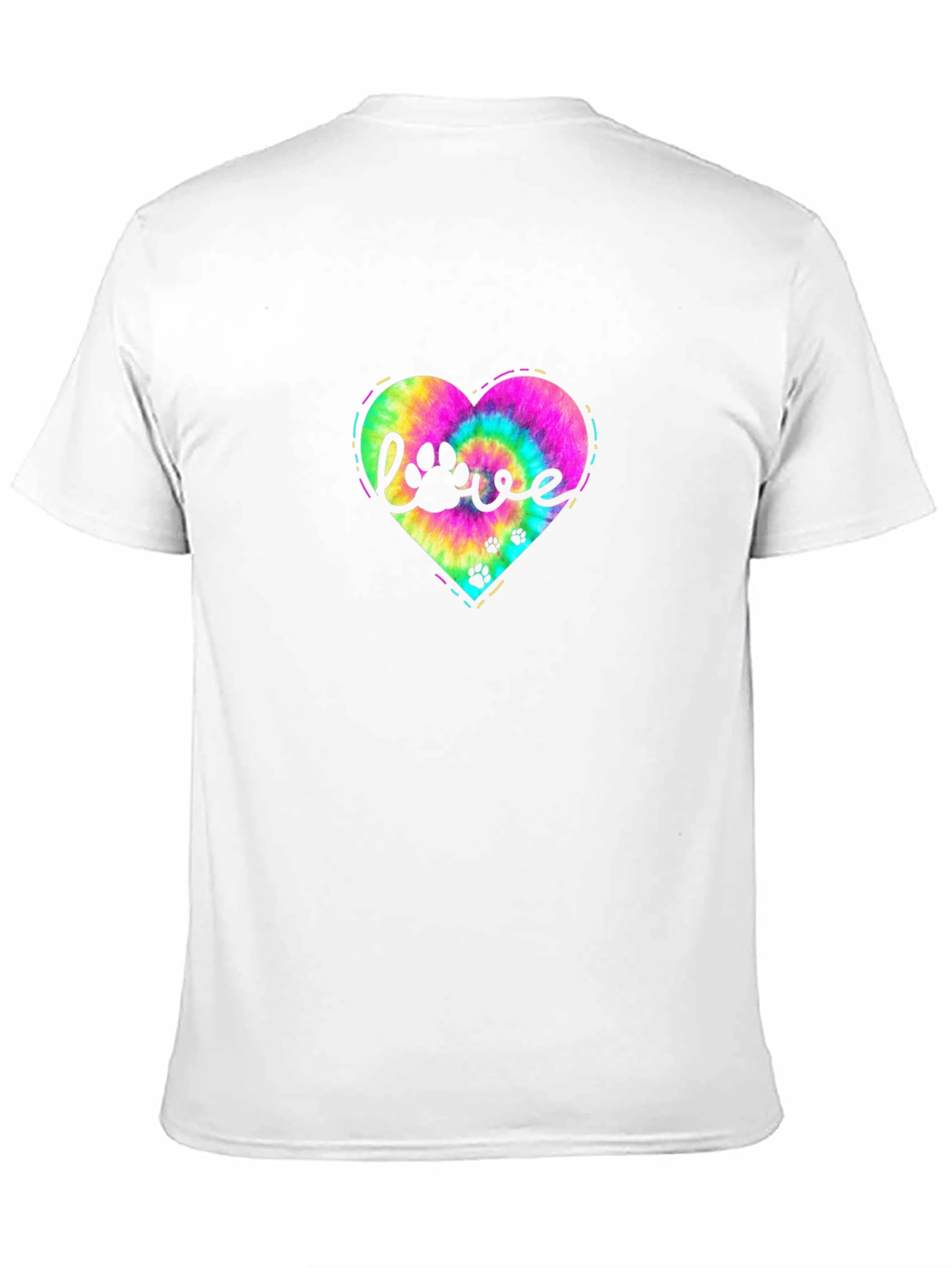 Black Love Paw Tie Dye Heart T-Shirt view 11