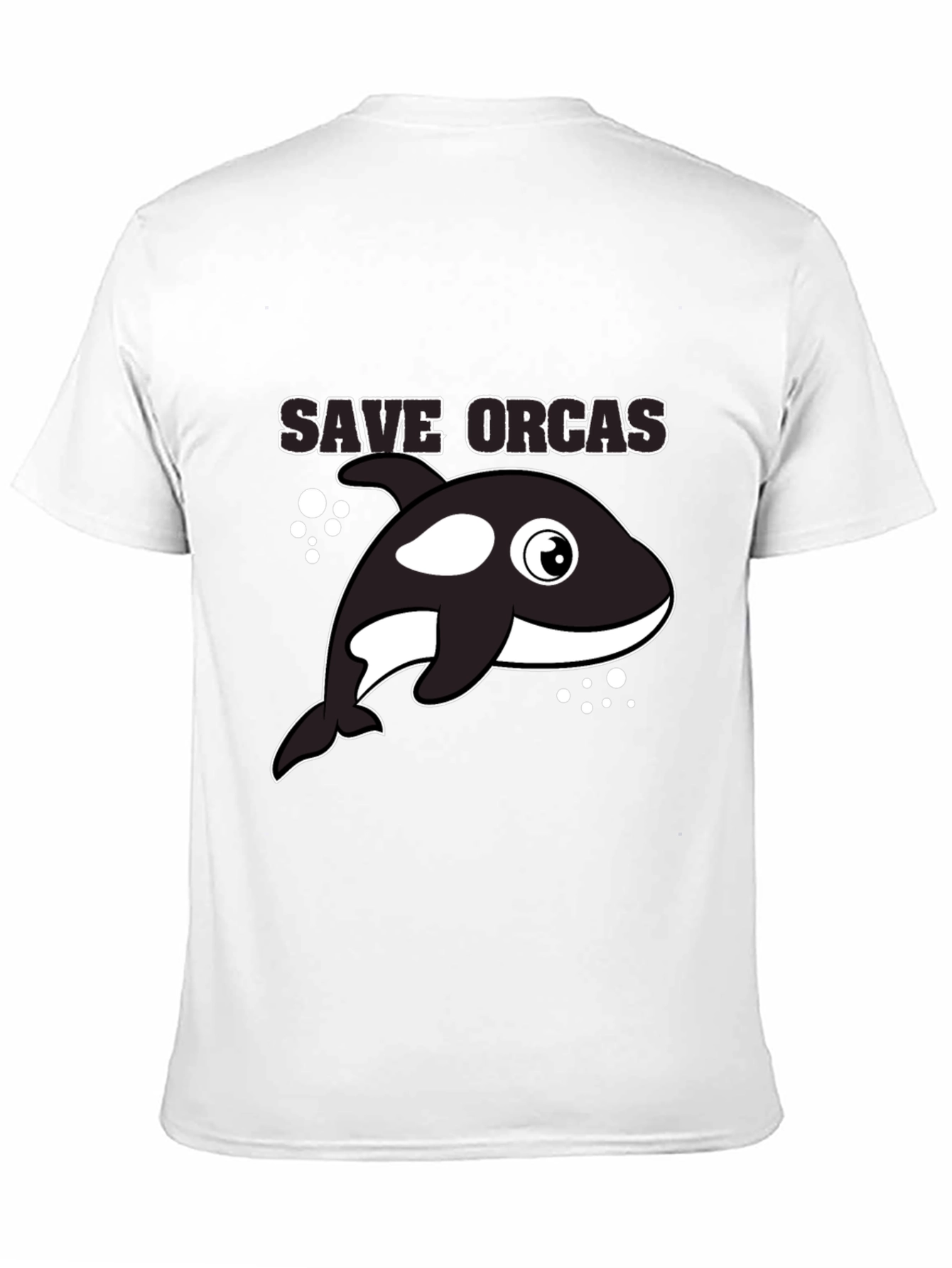 Black Save Orcas Black T-Shirt view 11