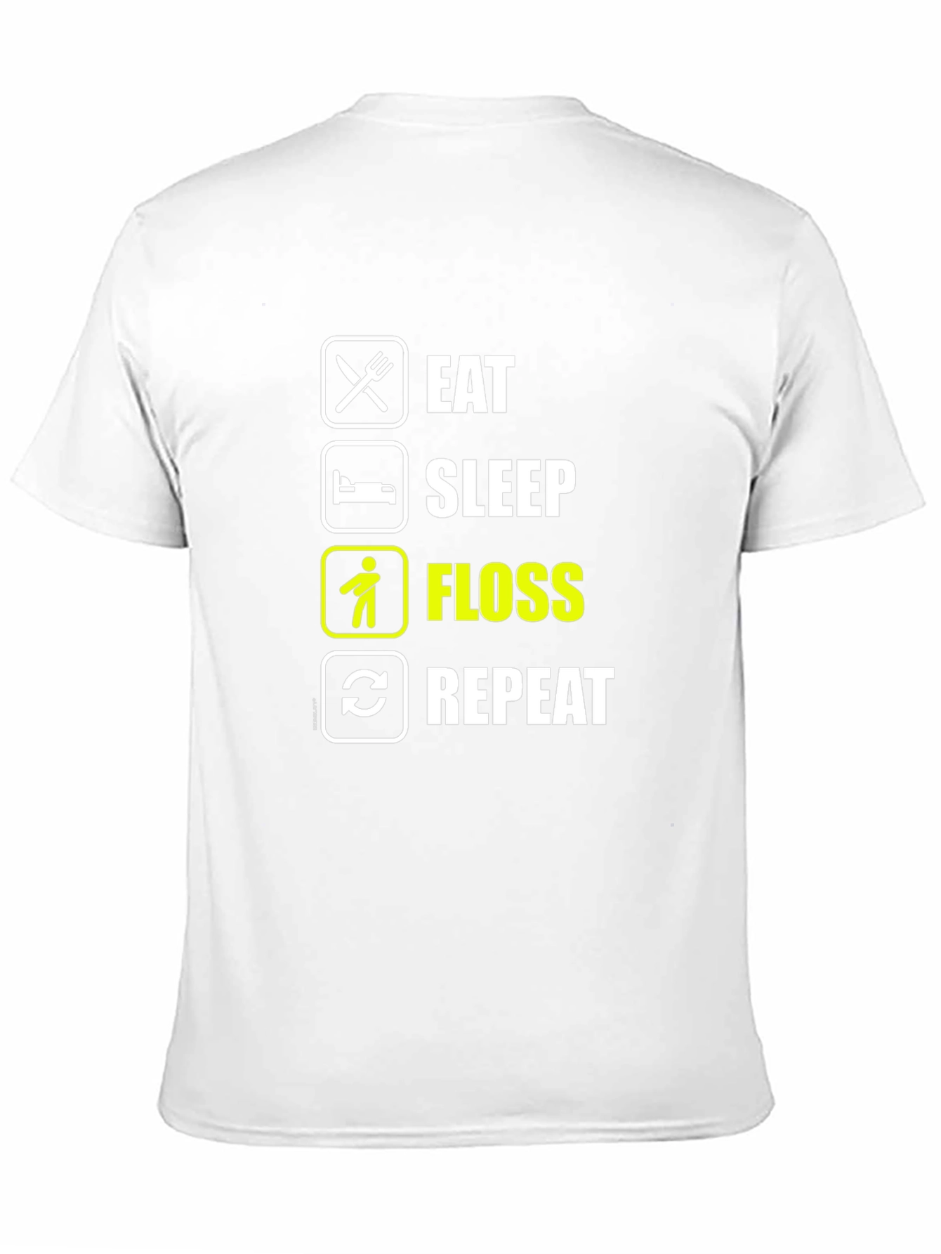 Black Eat Sleep Floss Repeat Funny T-Shirt Black Cotton Graphic Tee view 11