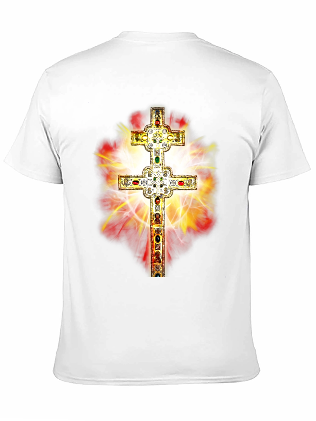 Black Ornate Cross Graphic Tee - Religious Fashion view 11