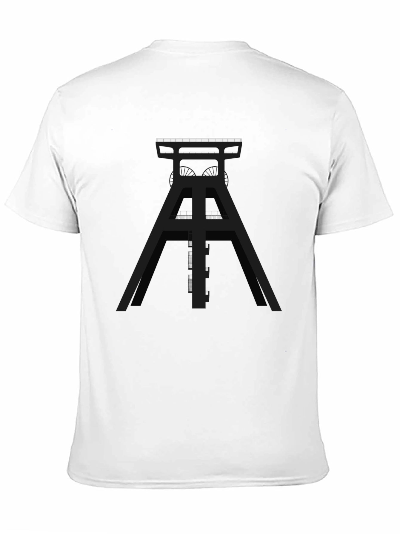 Black Industrial Design Black T-Shirt view 11