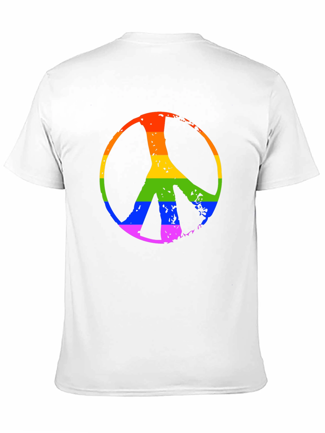 Black Rainbow Peace Sign Black T-Shirt view 11