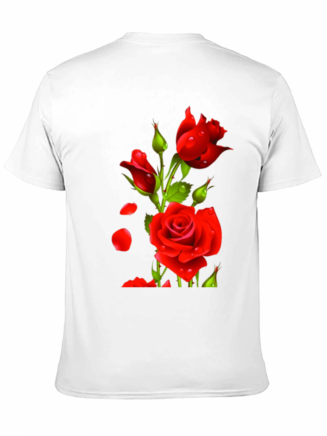 Black Men's Black Rose Graphic T-Shirt view 11