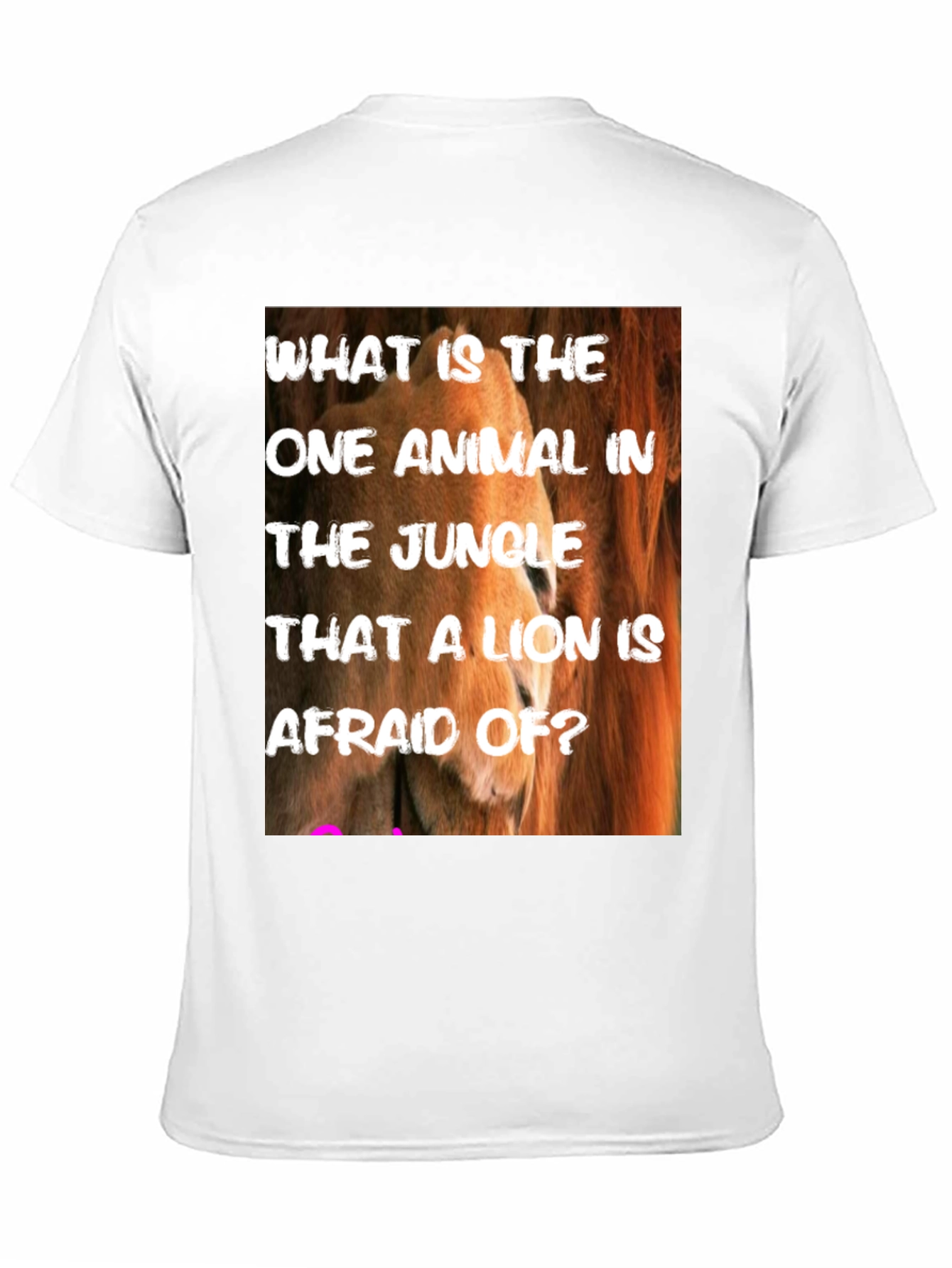 Black Lion Riddle Graphic Tee - Jungle Humor T-Shirt view 11
