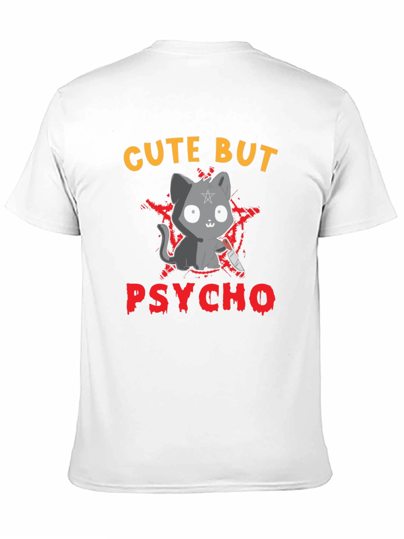 Black Cute But Psycho Cat Graphic Tee view 11