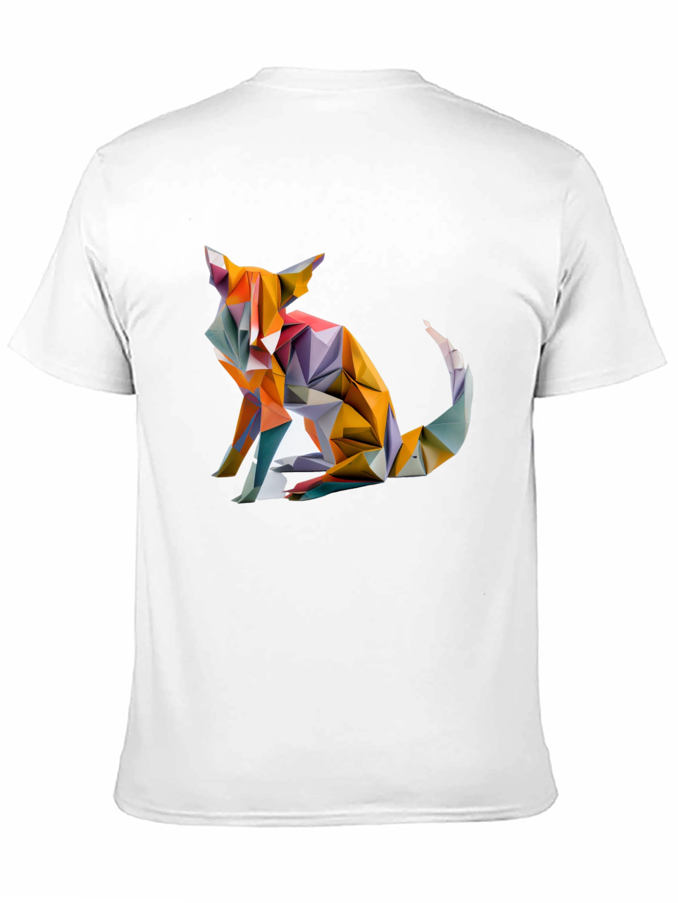 Black Geometric Fox Graphic Black T-Shirt view 11