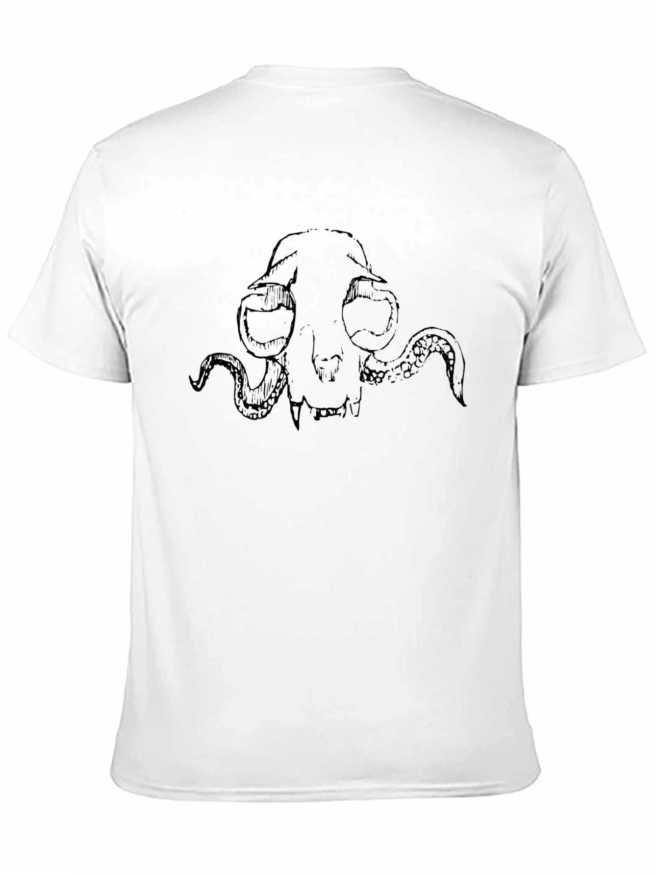 Black Skull Octopus Graphic Black T-Shirt view 11