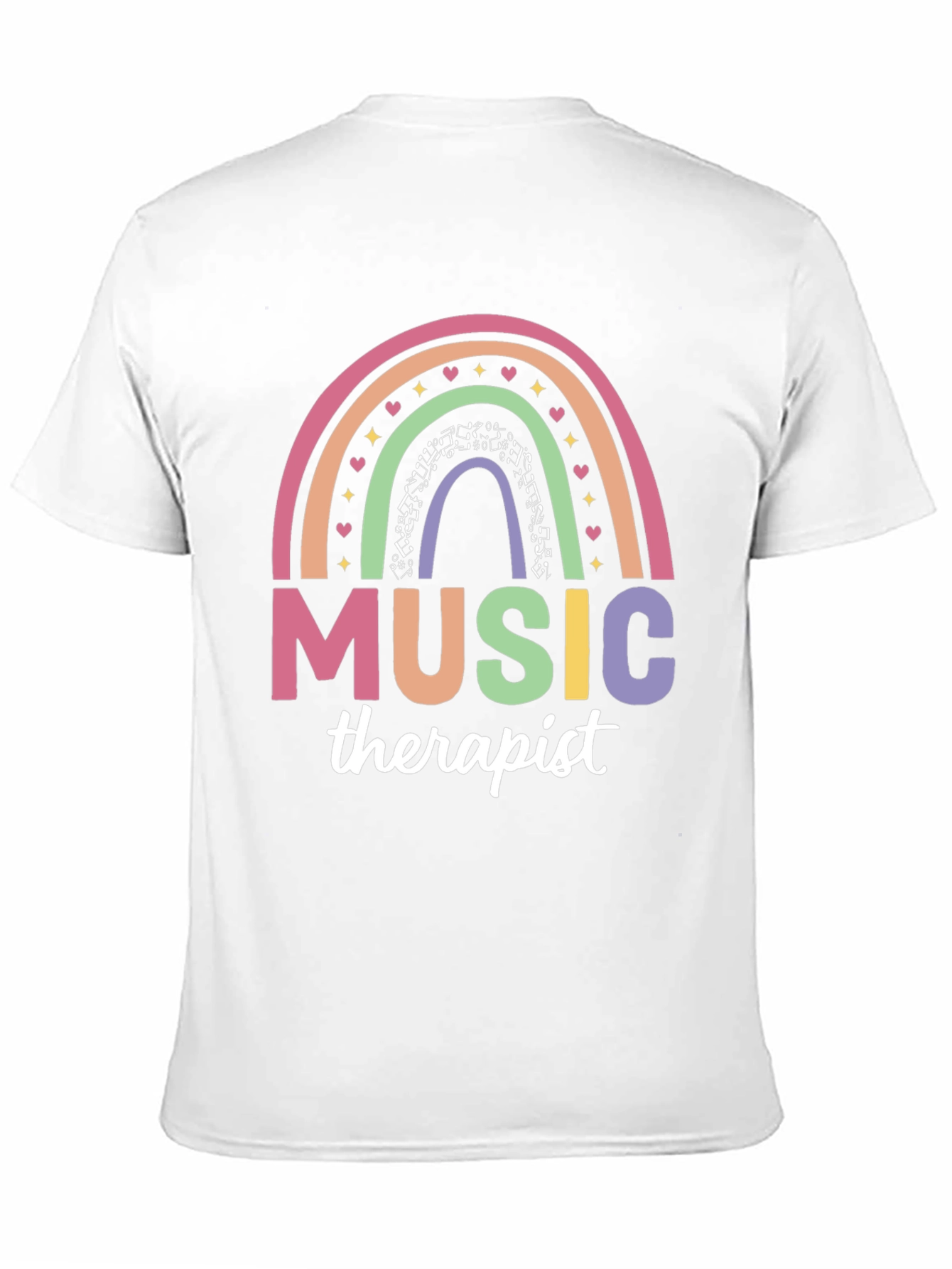 Black Music Therapist Rainbow Graphic T-Shirt view 11