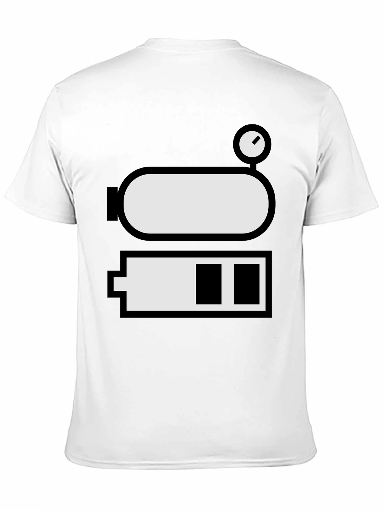 Black Low Battery Level Funny Graphic Tee view 11