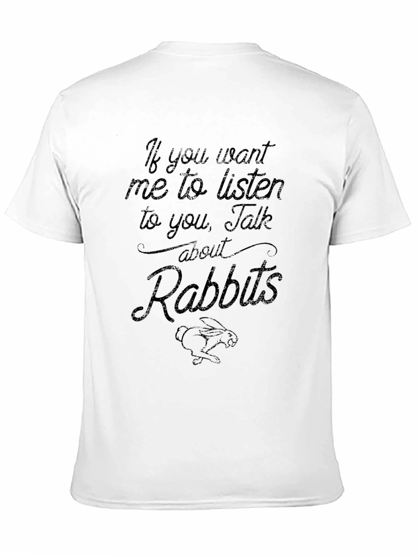 Black Talk About Rabbits Graphic T-Shirt view 11