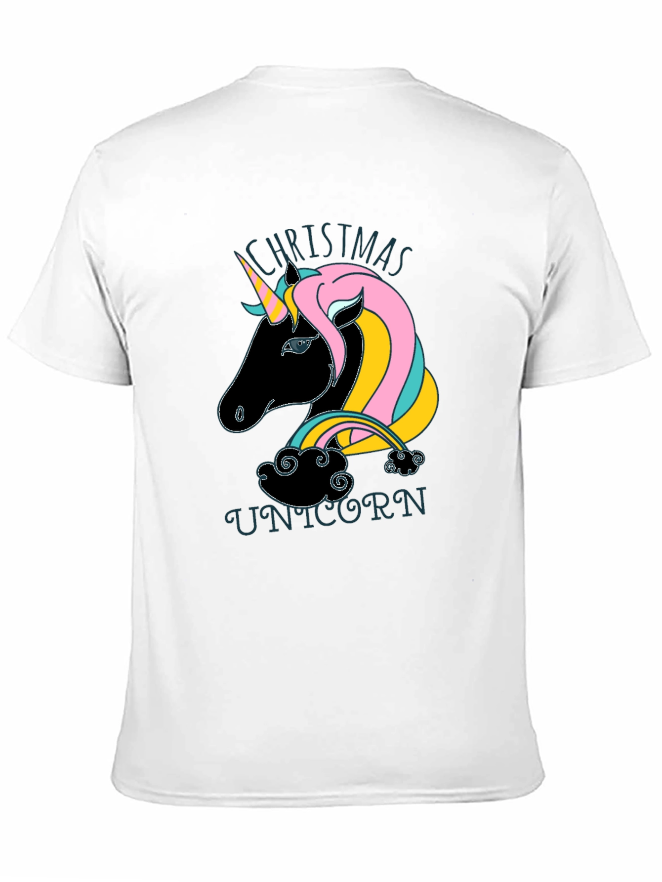 Black Christmas Unicorn Black T-Shirt view 11