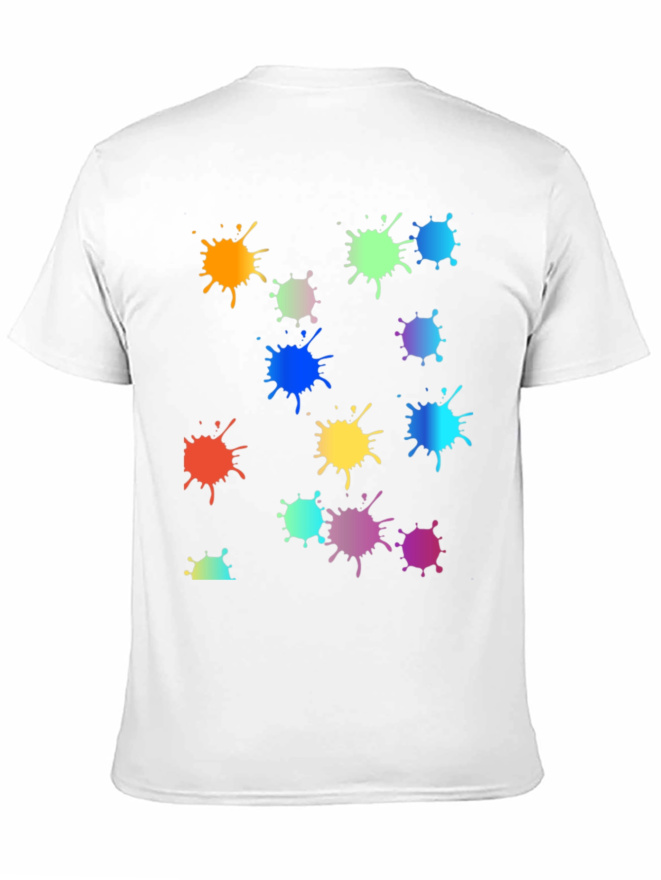 Black Rainbow Paint Splatter Graphic Tee - Black Crew Neck T-Shirt view 11