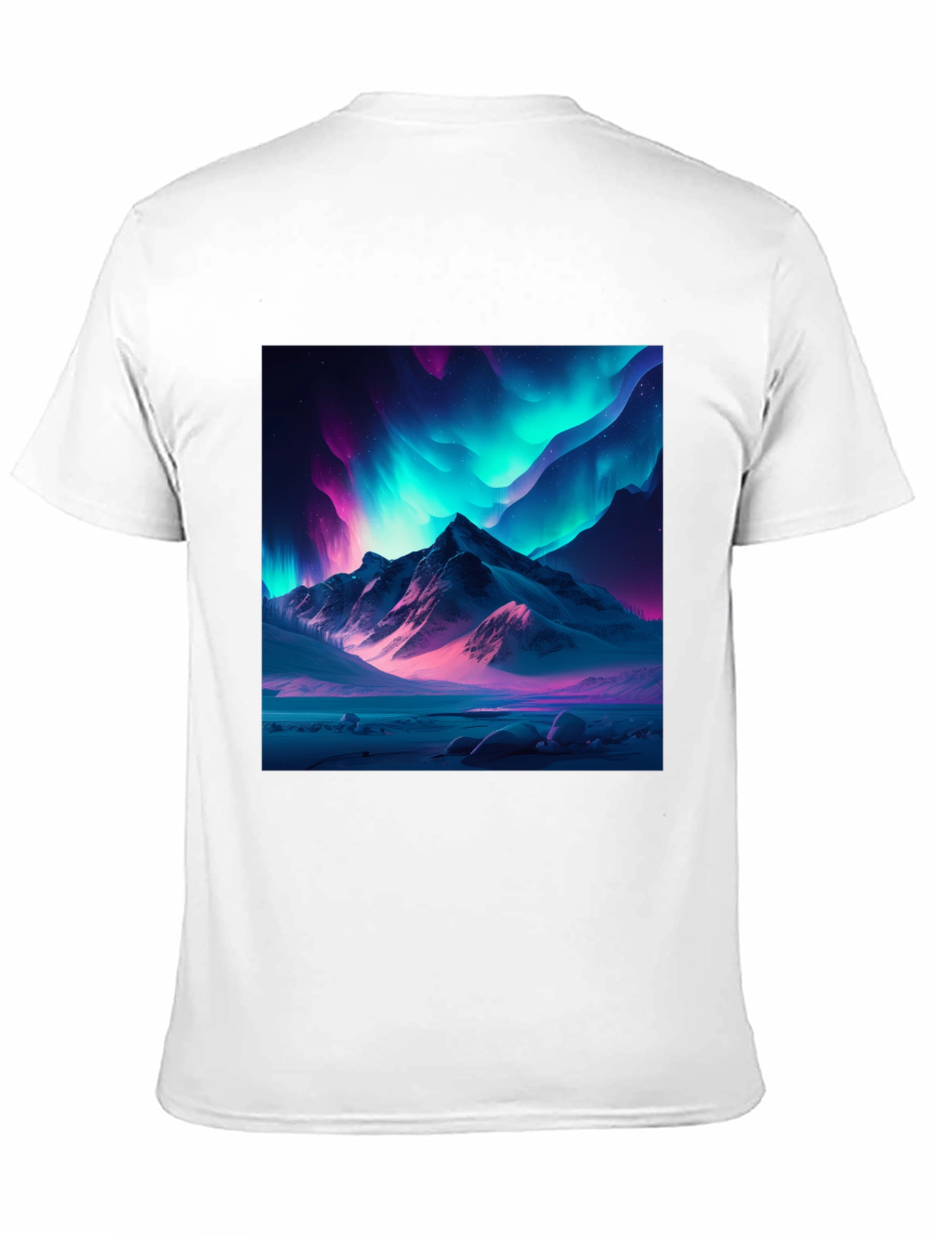 Black Aurora Mountain Graphic Tee - Black Cotton Blend view 11