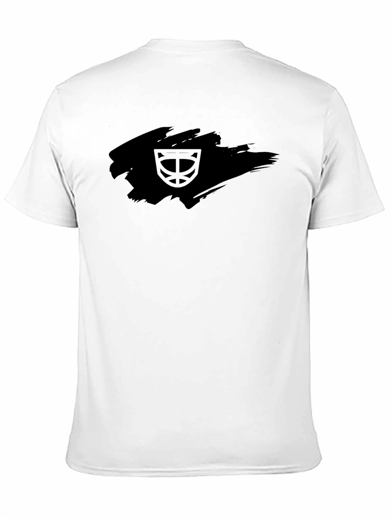 Black Men's Black T-Shirt with Artistic Brushstroke Graphic view 11