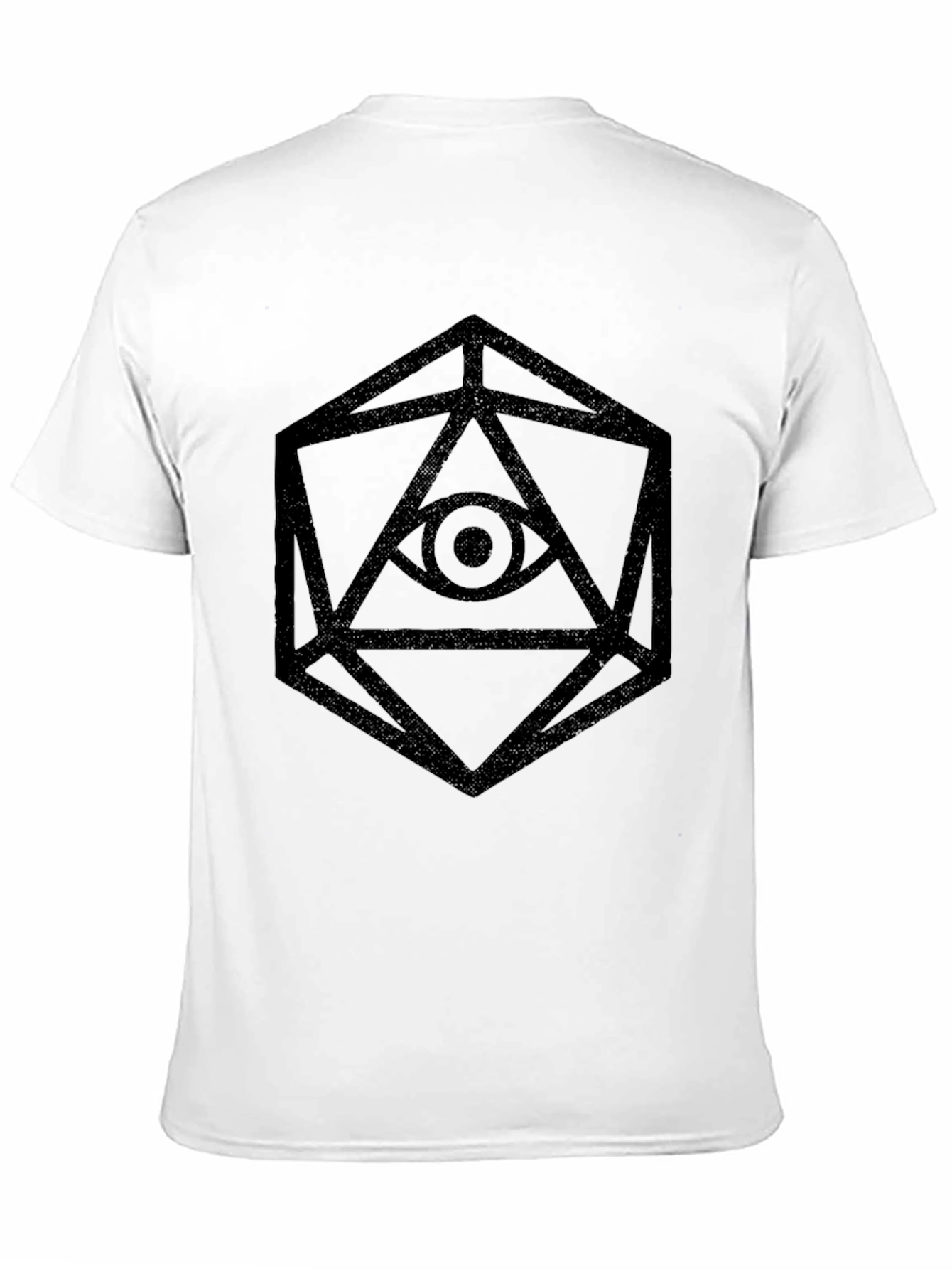 Black Geometric Eye Graphic Tee - Black view 11