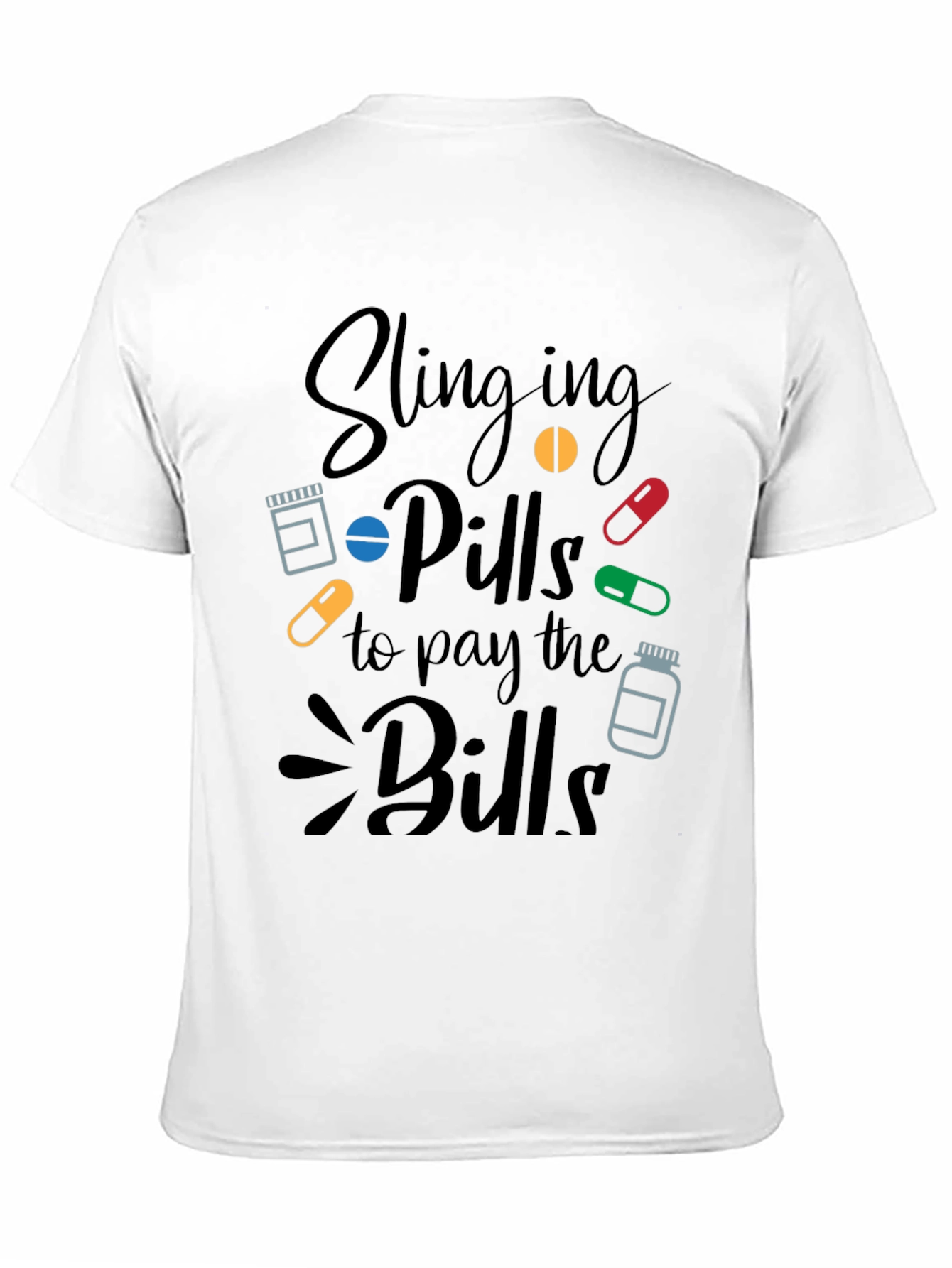Black Slinging Pills Funny Pharmacy T-Shirt view 11