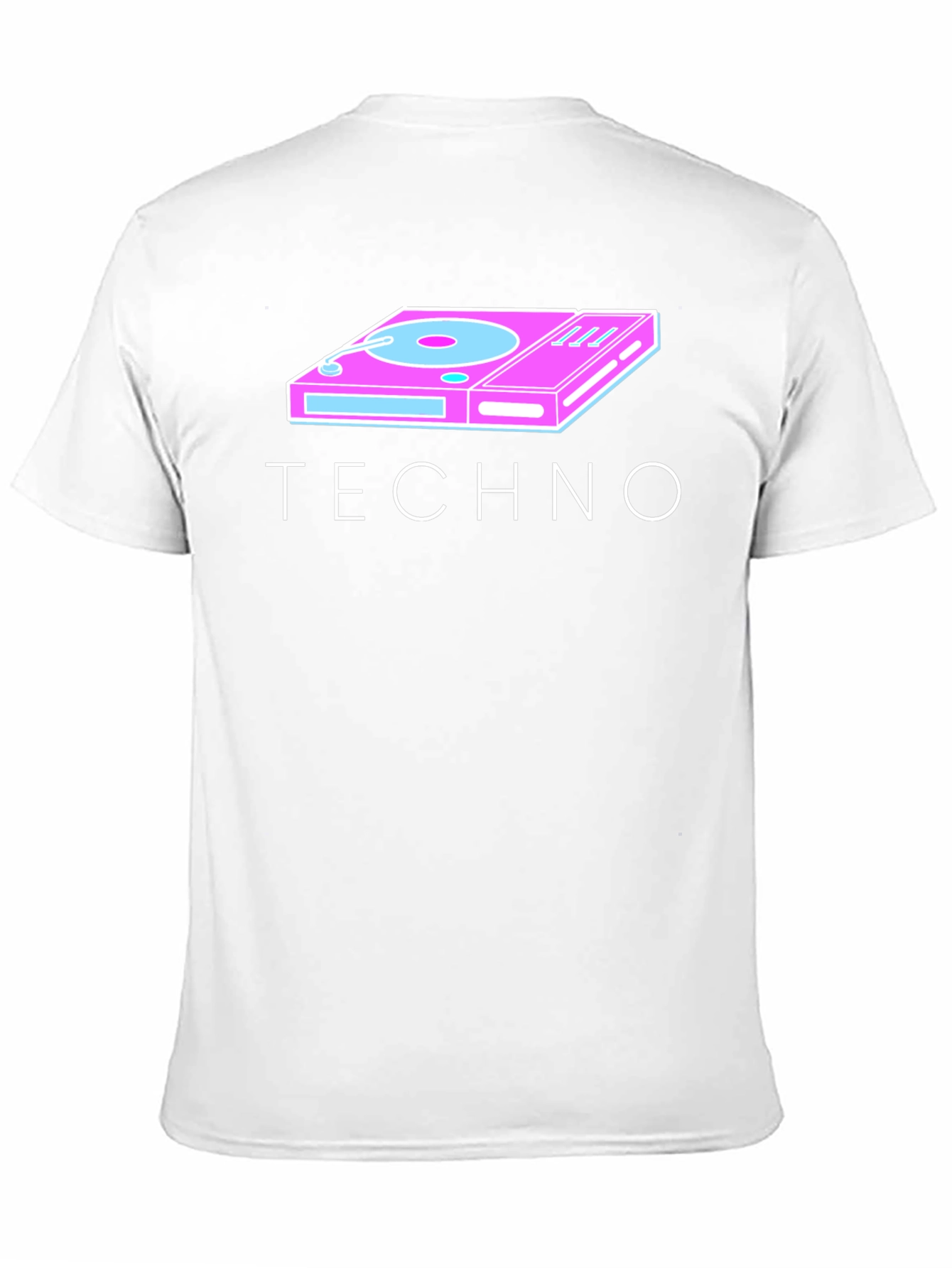Black Retro Techno Turntable Graphic Tee - Black Cotton Blend view 11