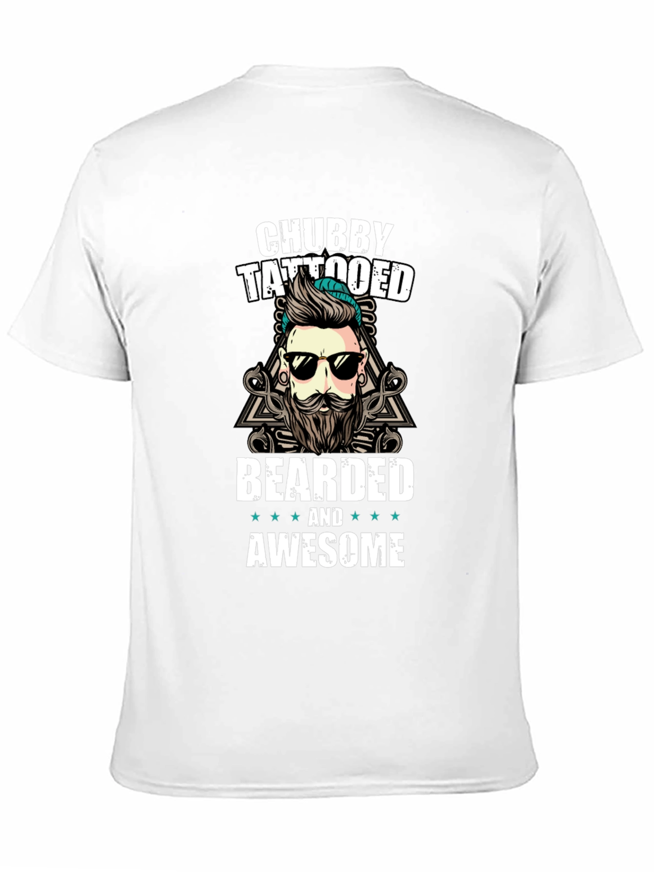 Black Chubby Tattooed Bearded Awesome T-Shirt view 11