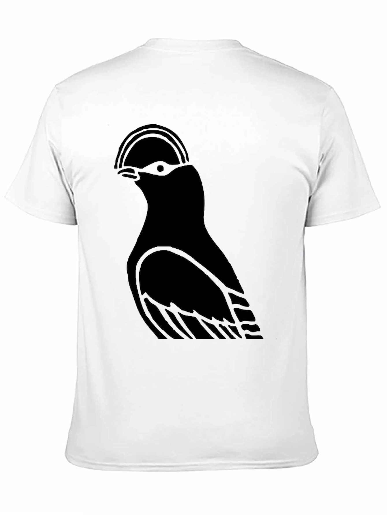 Black Minimalist Bird Graphic Black T-Shirt view 11