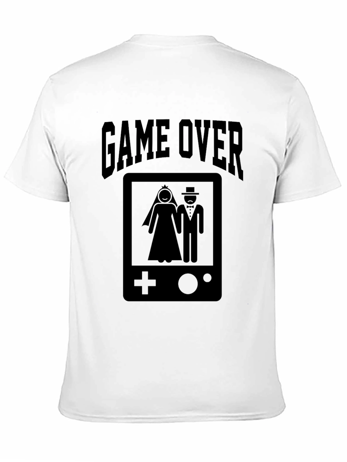 Black Game Over Wedding Gamer T-Shirt - Black view 11