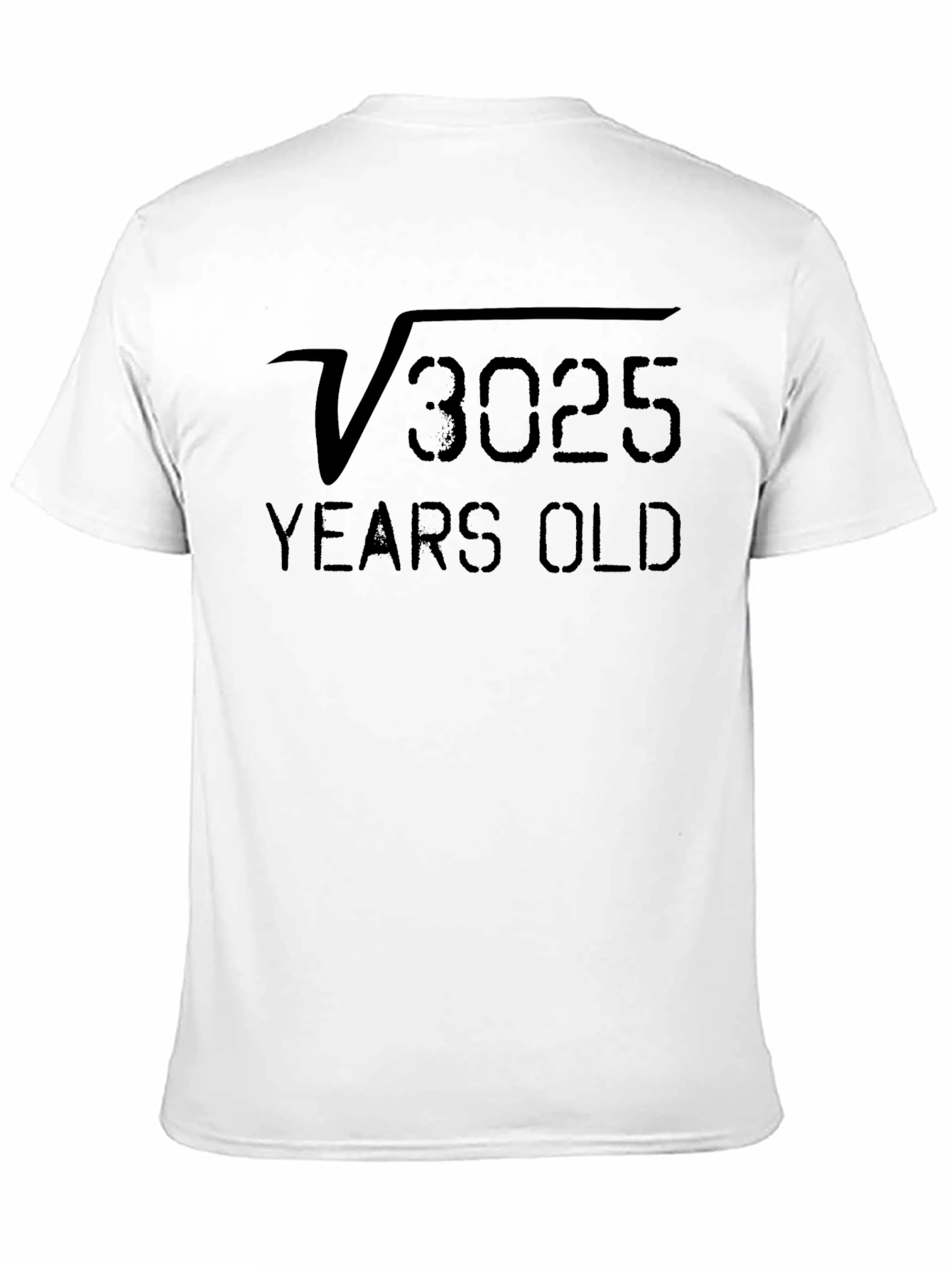 Black Funny Math Birthday T-Shirt, Root 3025 Years Old view 11