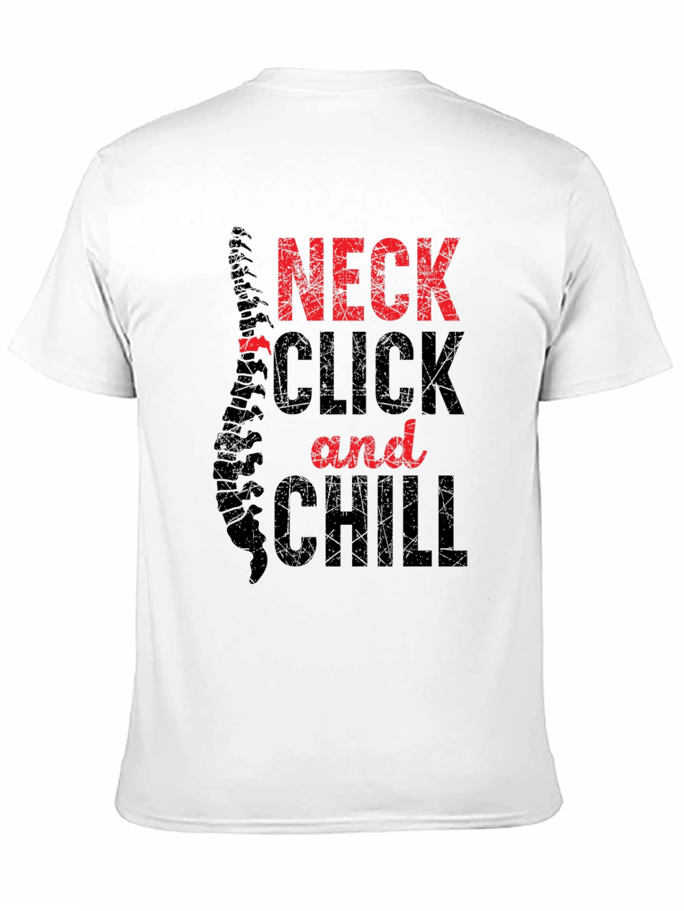 Black Neck Click and Chill Graphic Tee - Chiropractic Humor view 11